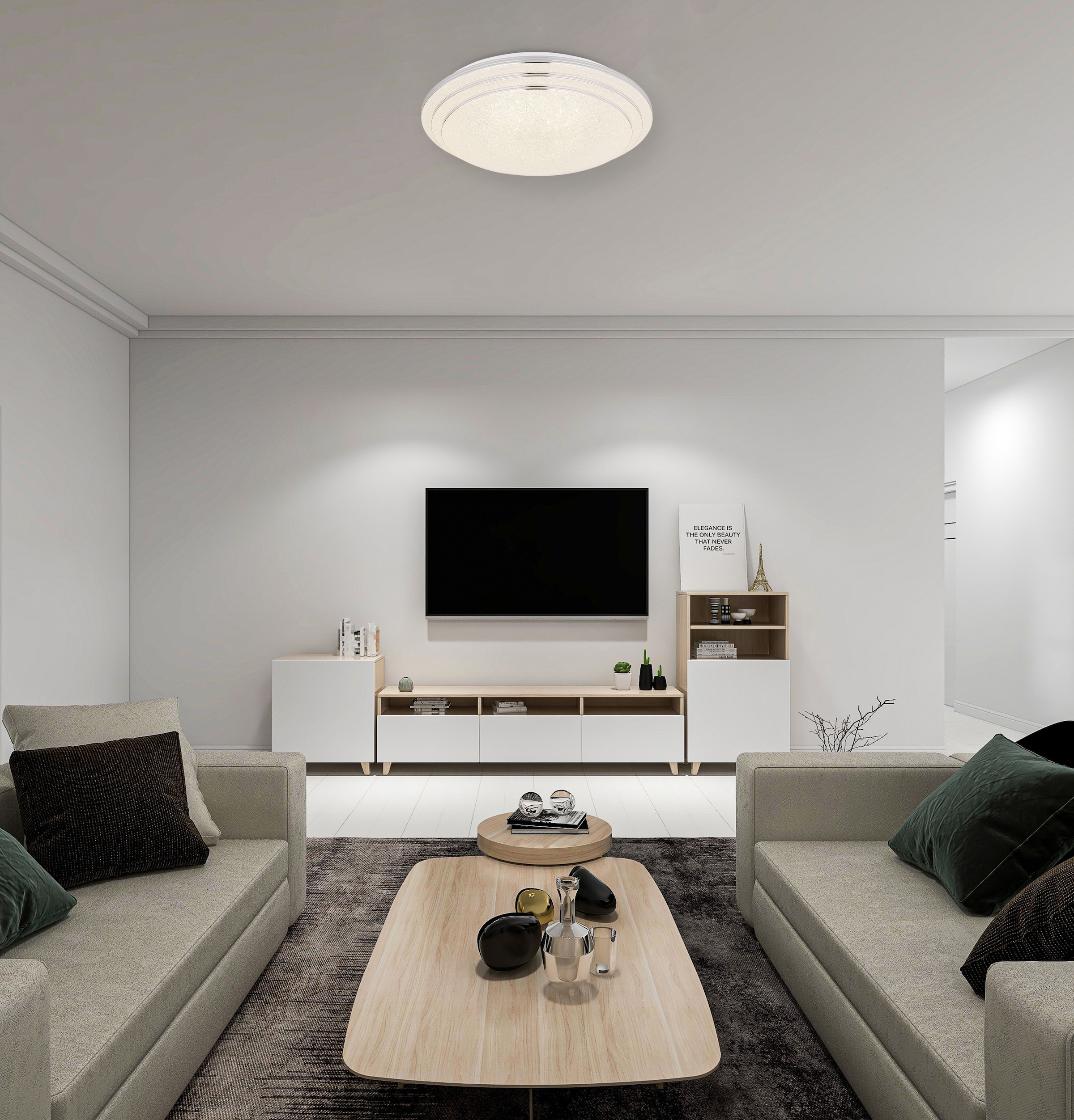 GLOBO LIGHTING LED Deckenleuchte »ALEY«, Leuchtmittel LED-Modul | LED fest integriert, Deckenlampe/rund/Wohnzimmer/Schlafzimmer/elegant