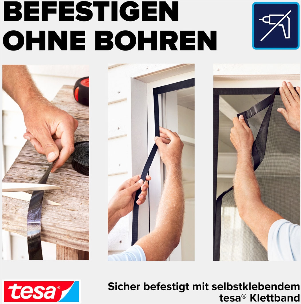 tesa Insektenschutz-Vorhang »Magnetvorhang - selbstschließend - Insektenschutzvorhang« Packung, Magnetvorhang, selbstklebendes Klettband, 1 Stk. tlg. INSECT STOP zur einfachen Montage ohne Bohren - 2,2 m x 1,0 m