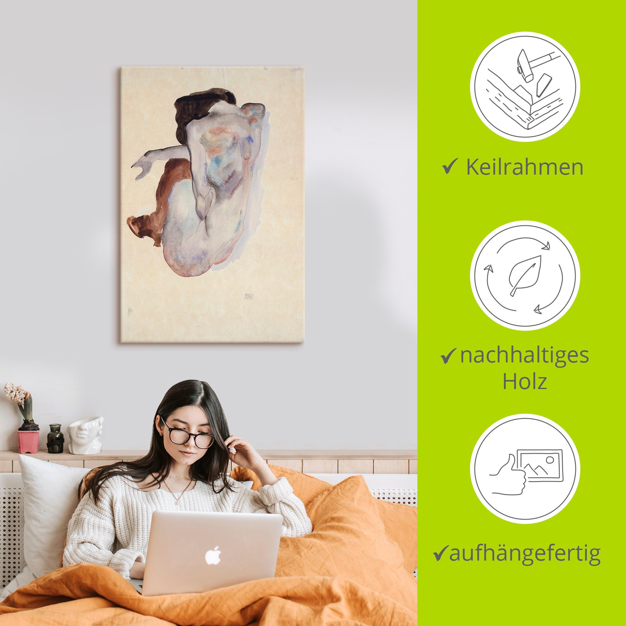 Artland Wandbild »Kauernder Akt mit Schuhen«, Erotische Bilder, (1 St.), als Poster in verschied. Größen