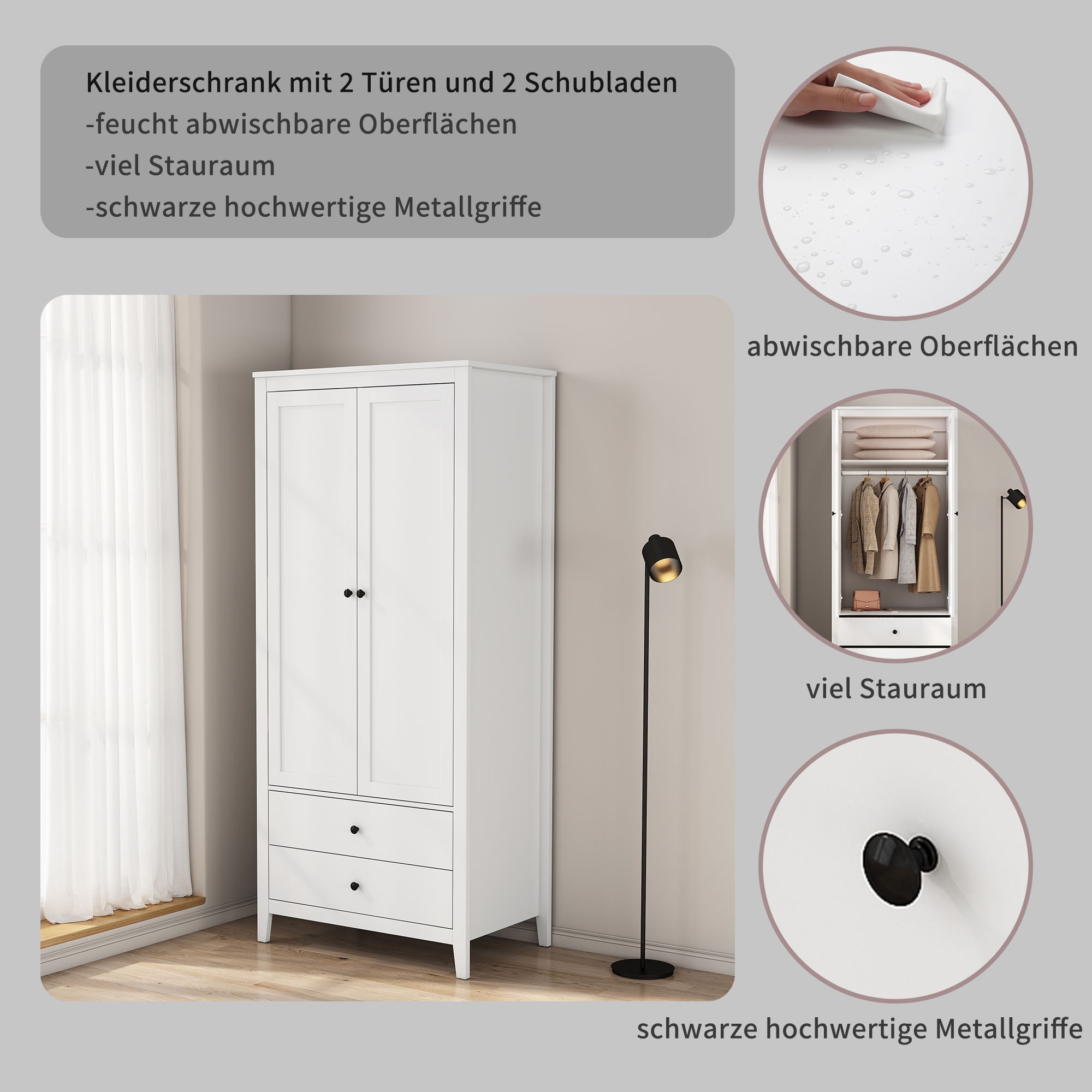 OTTO home Kleiderschrank »Borkum Schlafzimmerschrank Garderobe Landhaus Bestseller«