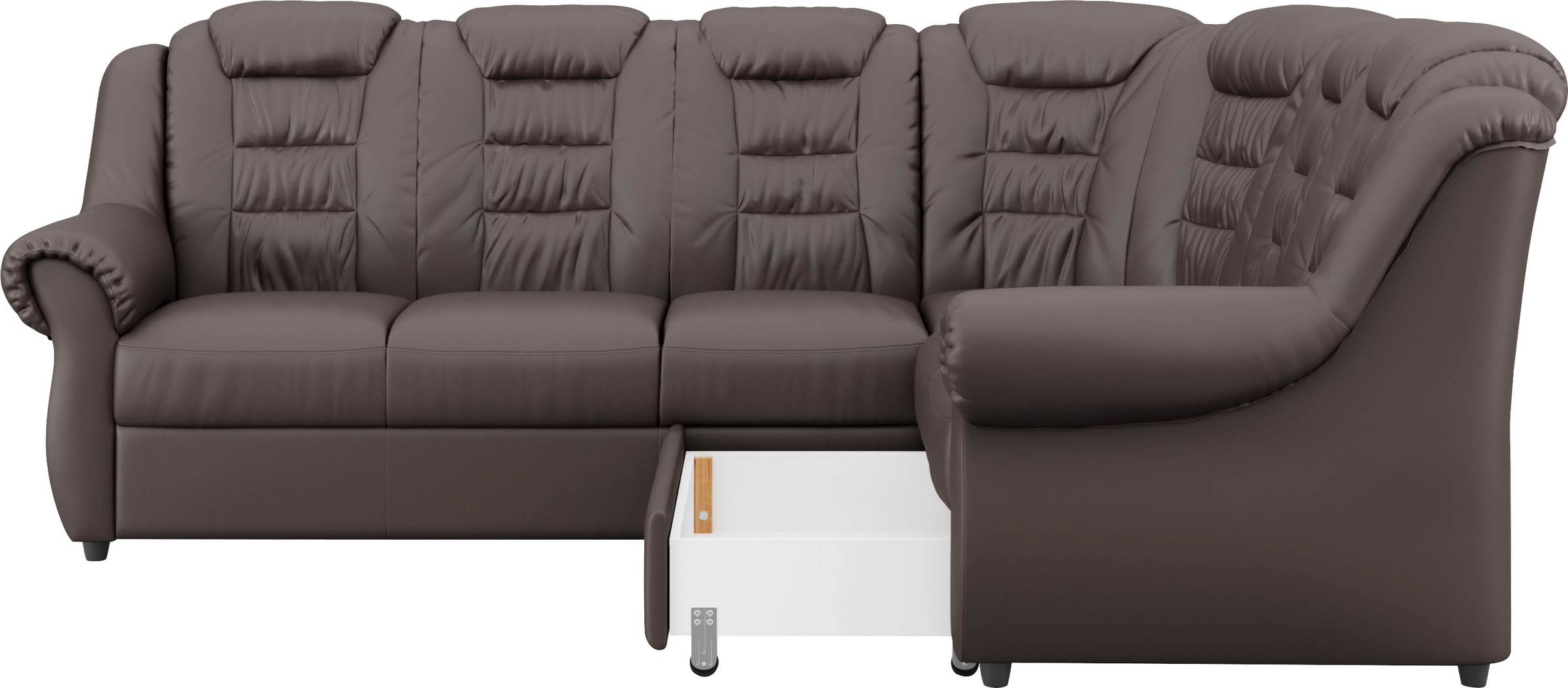 Home affaire Ecksofa »Boston L-Form«, mit hoher Rückenlehne, wahlweise mit Bettfunktion & Stauraum