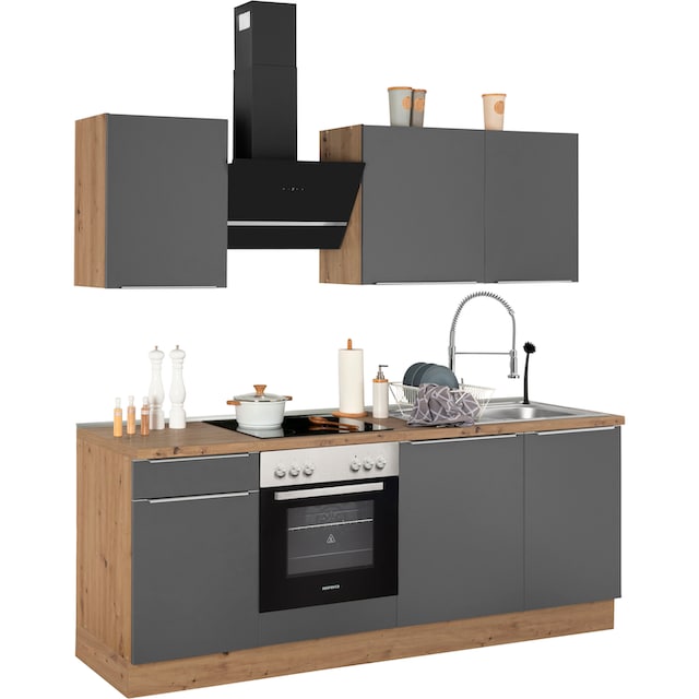 RESPEKTA Küchenzeile »Safado aus der Serie Marleen«, hochwertige Ausstattung  wie Soft Close Funktion, Breite 220 cm kaufen | BAUR