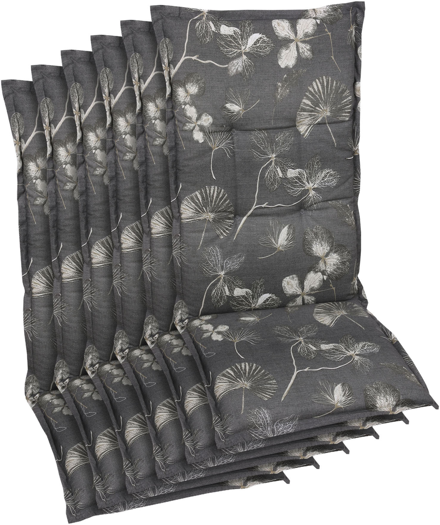 KONIFERA Hochlehnerauflage Natur Look taupe - Maße BxLxH ca.: 50 cm x 120 cm x 6 cm