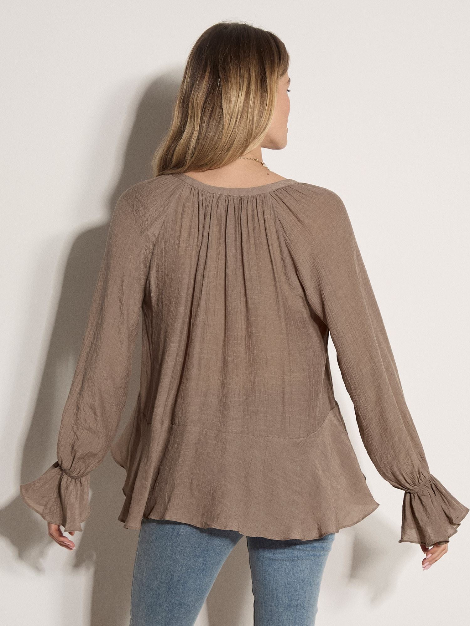 Apricot Klassische Bluse »Bluse mit strukturiertem Peplum-Saum« Knopfleiste
