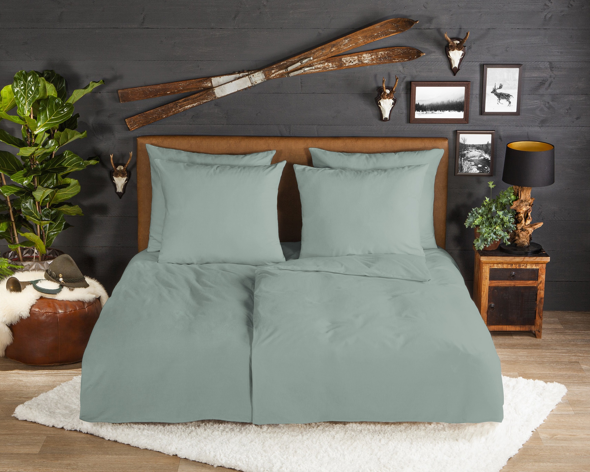 good morning Bettwäsche "Flanel Uni" 3 Stk. Flanell, Biber, Baumwolle, Wint günstig online kaufen