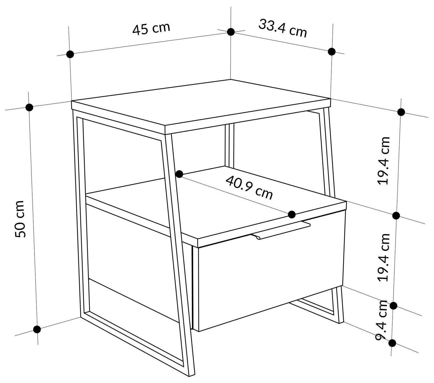 Decortie Nachttisch »PAL NACHTTISCH«, (Packung, 1 St.), Naturfreundlich, Leichte Montage, Lagerung, Platzsparend
