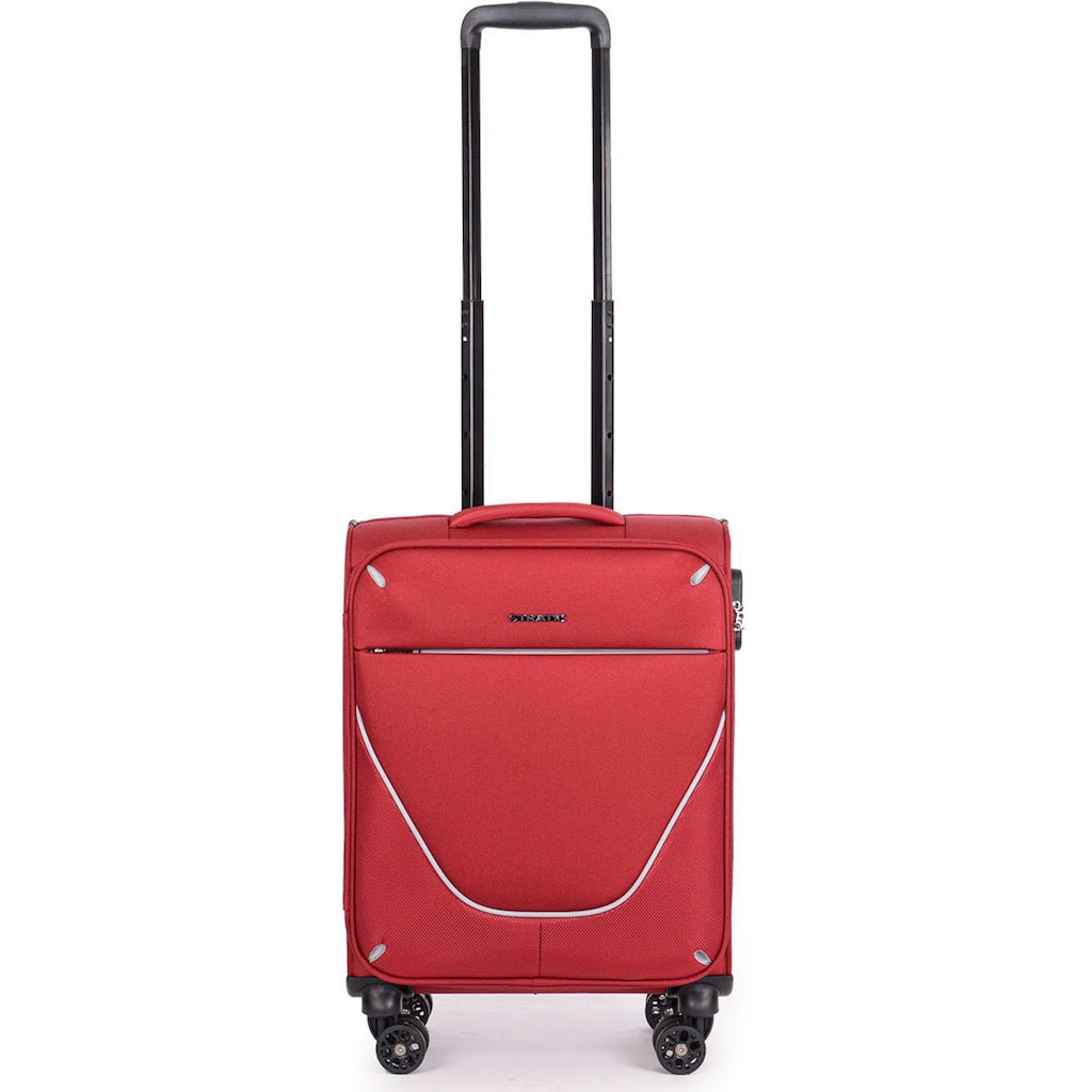 Stratic Weichgepäck-Trolley »Strong S, redwine«, 4 Rollen, Handgepäck Reisekoffer Reisegepäck TSA-Schloss