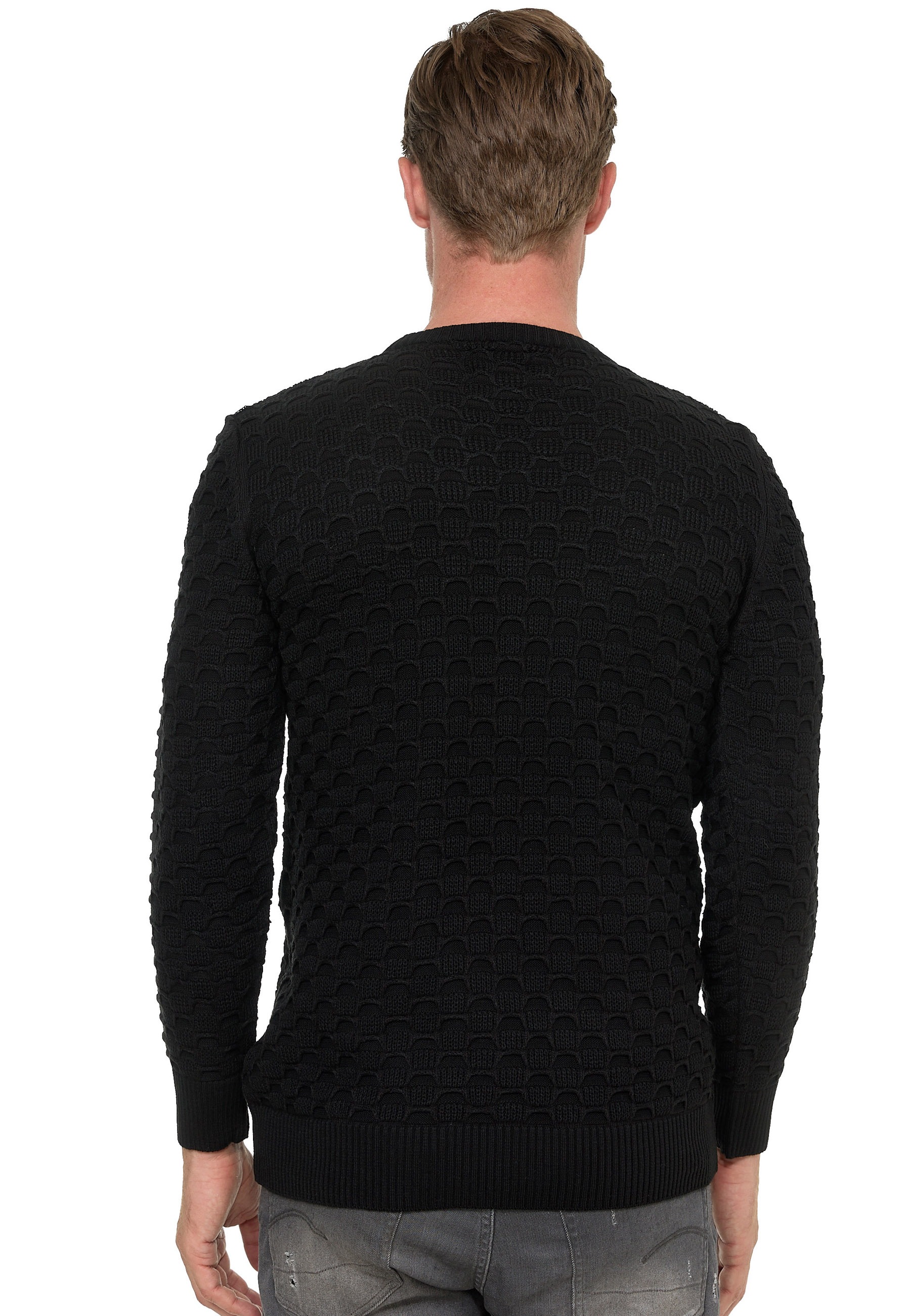 Rusty Neal Strickpullover, mit modernem Strickmuster