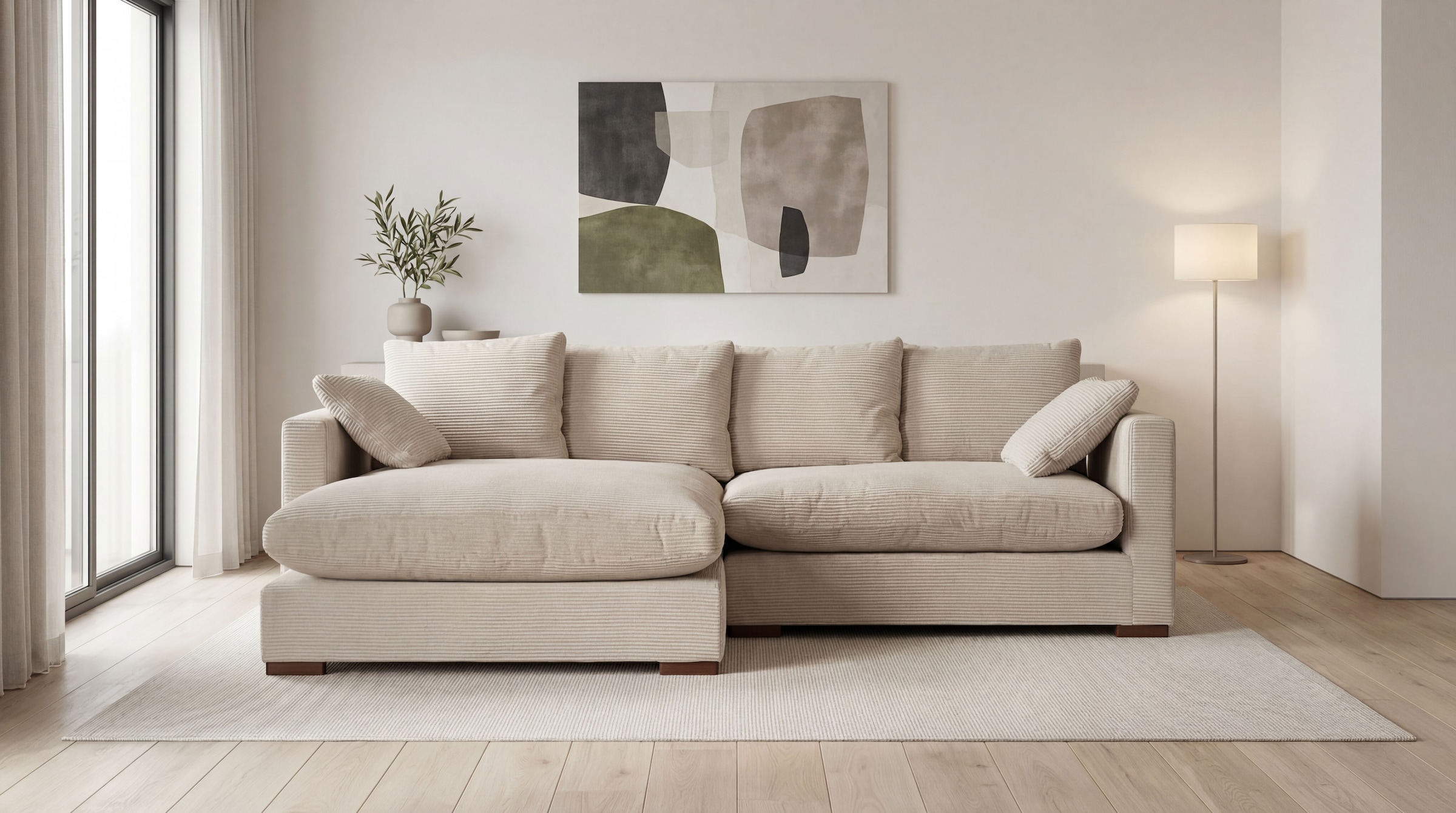 Home affaire Ecksofa »Coray« Breite 266 cm, extra weich und kuschelig, mit Federn und Daunen