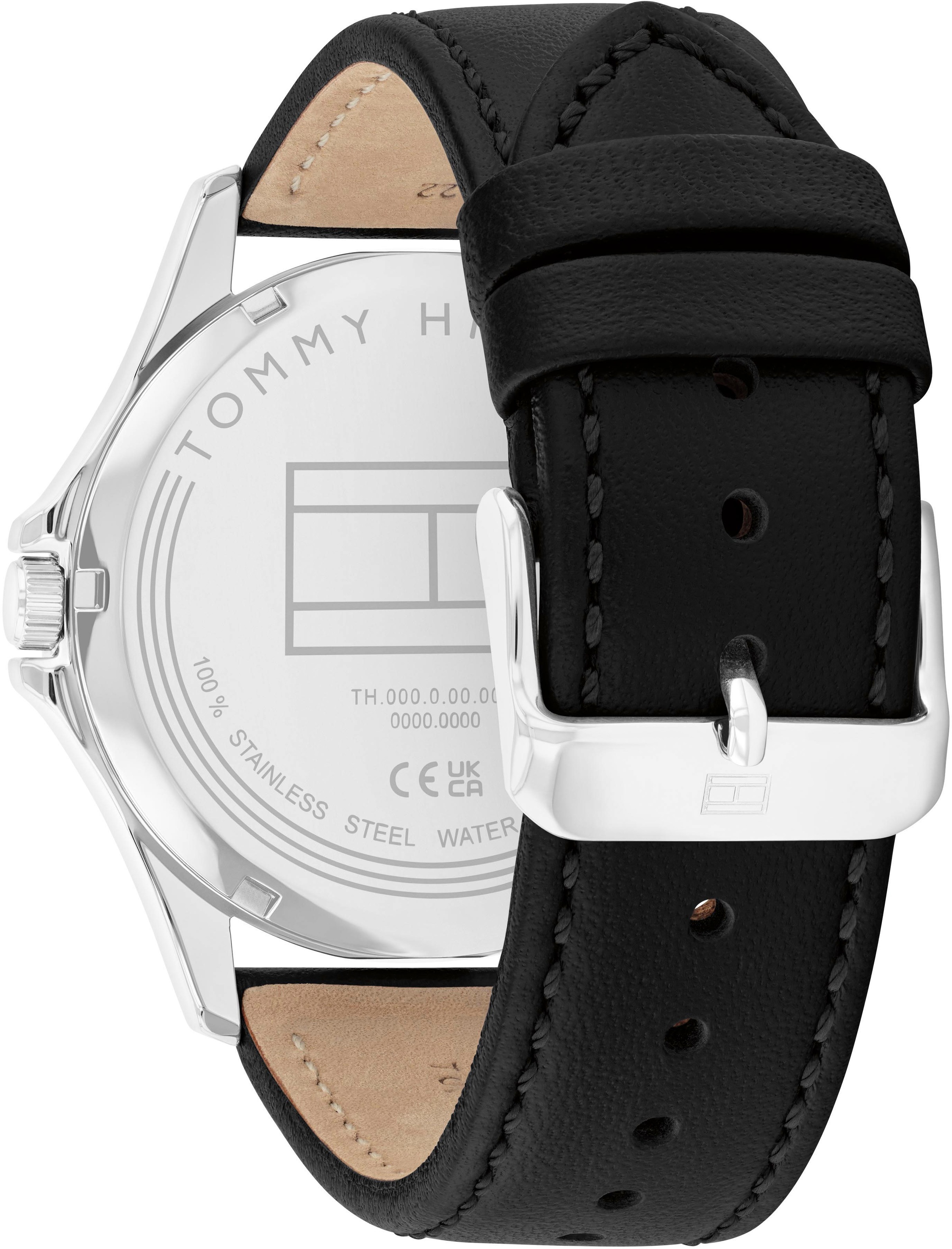 Tommy Hilfiger Quarzuhr »BRUCE« Armbanduhr, Herrenuhr, Lederarmband, analog