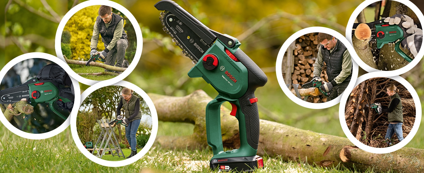 Bosch Home & Garden Akku-Kettensäge »»EasyChain 18V-15-7««, (Oregon-Kette), ohne Akku, ohne Ladegerät
