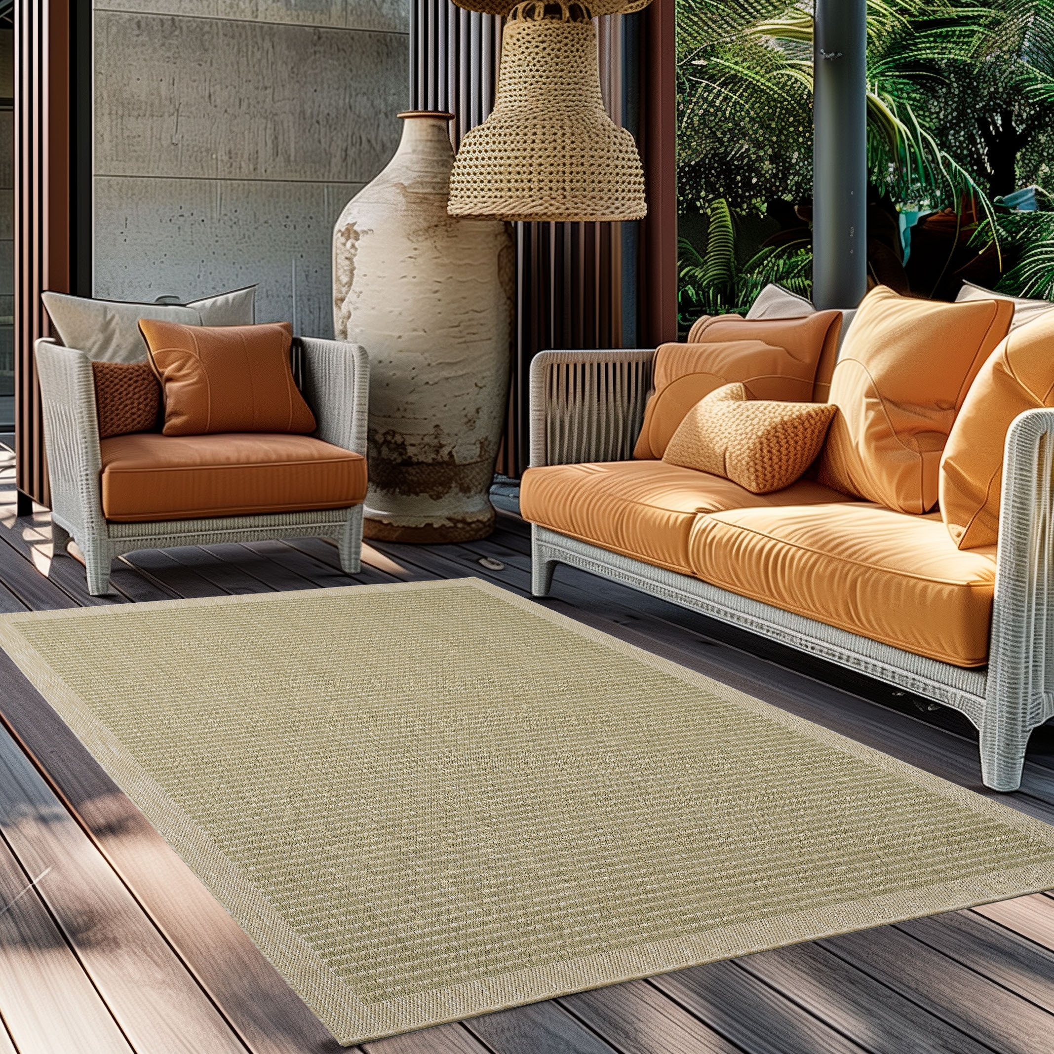 Outdoorteppich, B:160cm H:3mm L:230cm, grün, AYYILDIZ TEPPICHE, Polypropylen, Teppiche, "GIZA 1410, auch als Läufer und Rund", Läufer, In- und