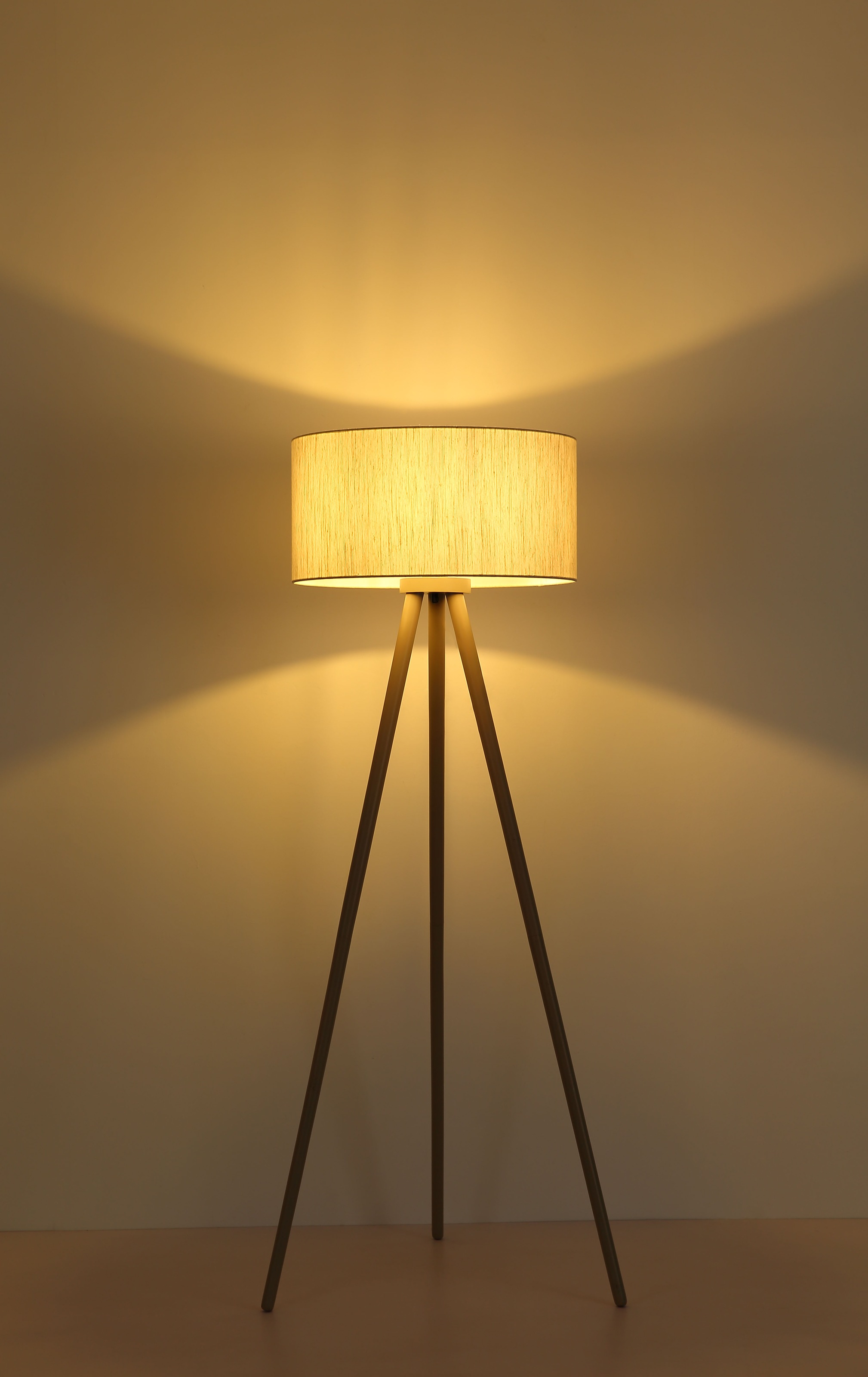NOWA Stehlampe »STABILO« E27 1 Stk. Stehleuchte Holz, E27 Fassung, Fußschalter, klassisch