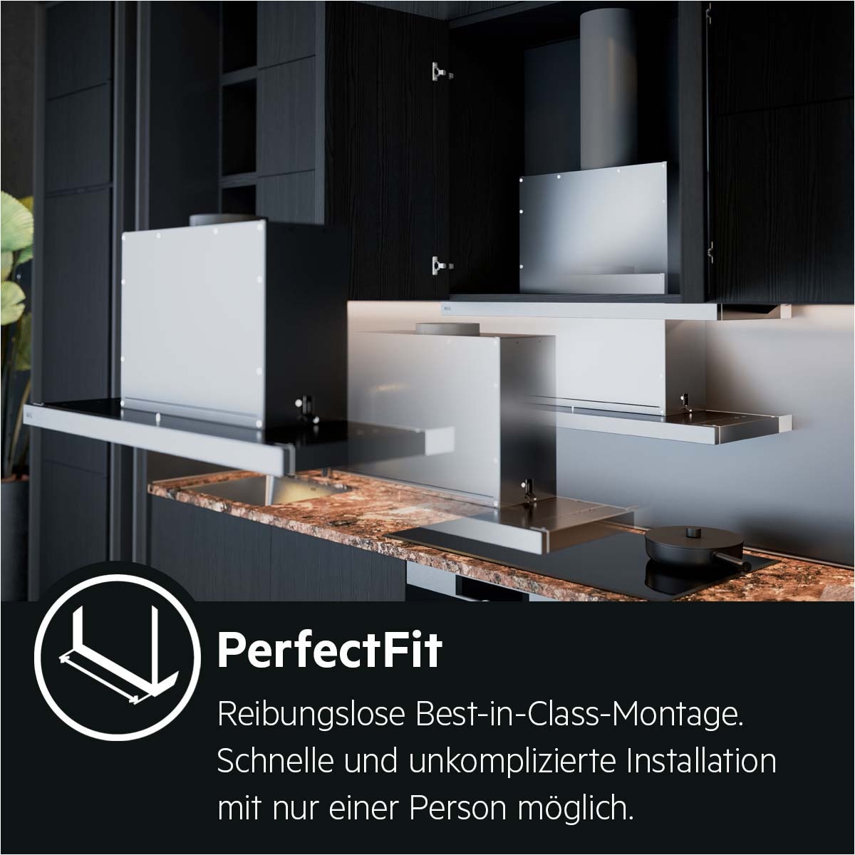 AEG Flachschirmhaube »DPS5650AM 942022603« mit Abluft- und Umluftbetrieb, mit LED-Leuchtstreifen