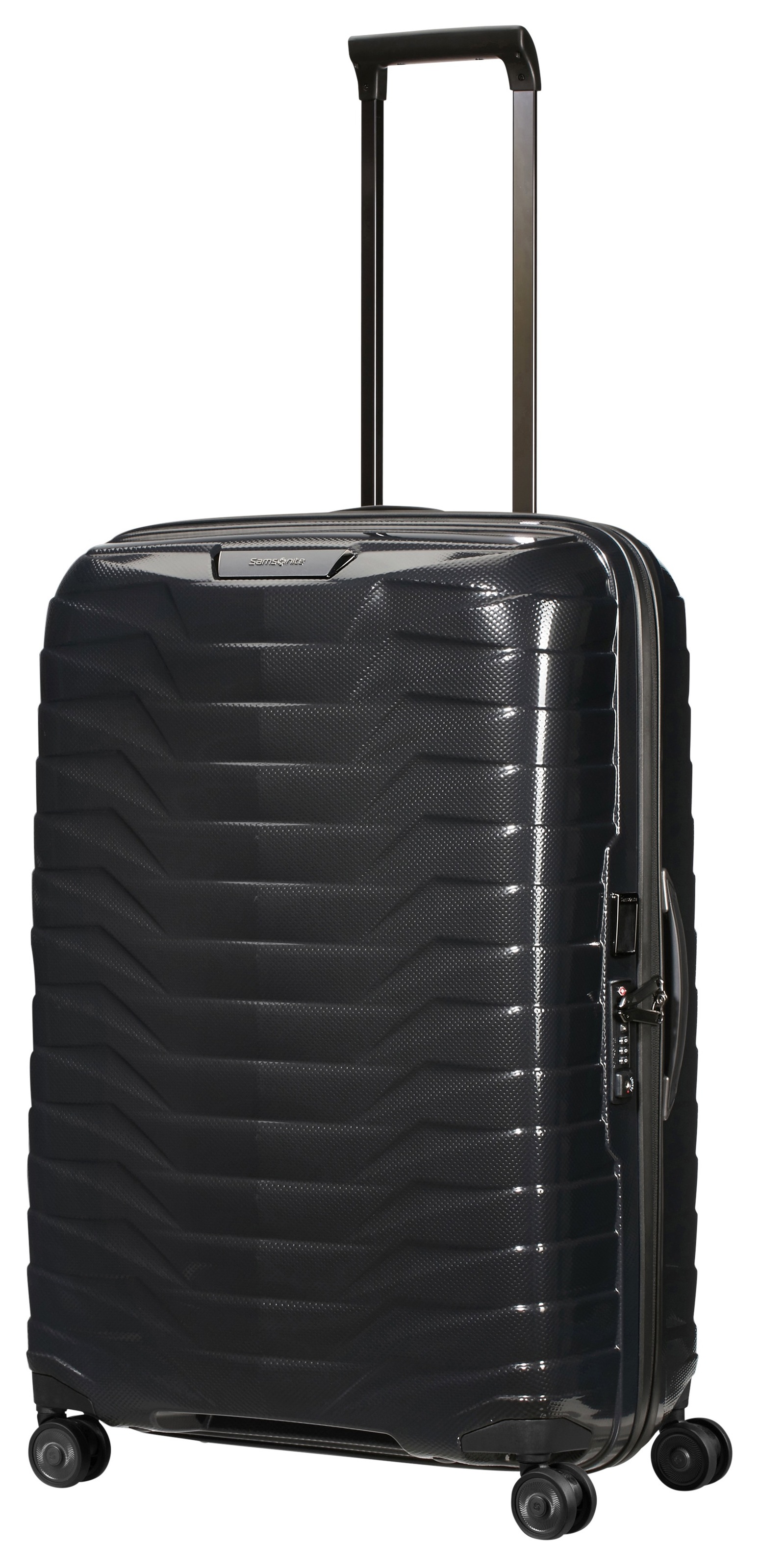 Hartschalen-Trolley SAMSONITE "PROXIS, verschiedene Größen und Farben", Gr. B/H/T: 51cm x 75cm x 31cm 98 l, schwarz, Polypropylen, unifarben, festlich, Koffer, Trolley Reisegepäck Hartschalenkoffer Reisekoffer TSA-Zahlenschloss 10