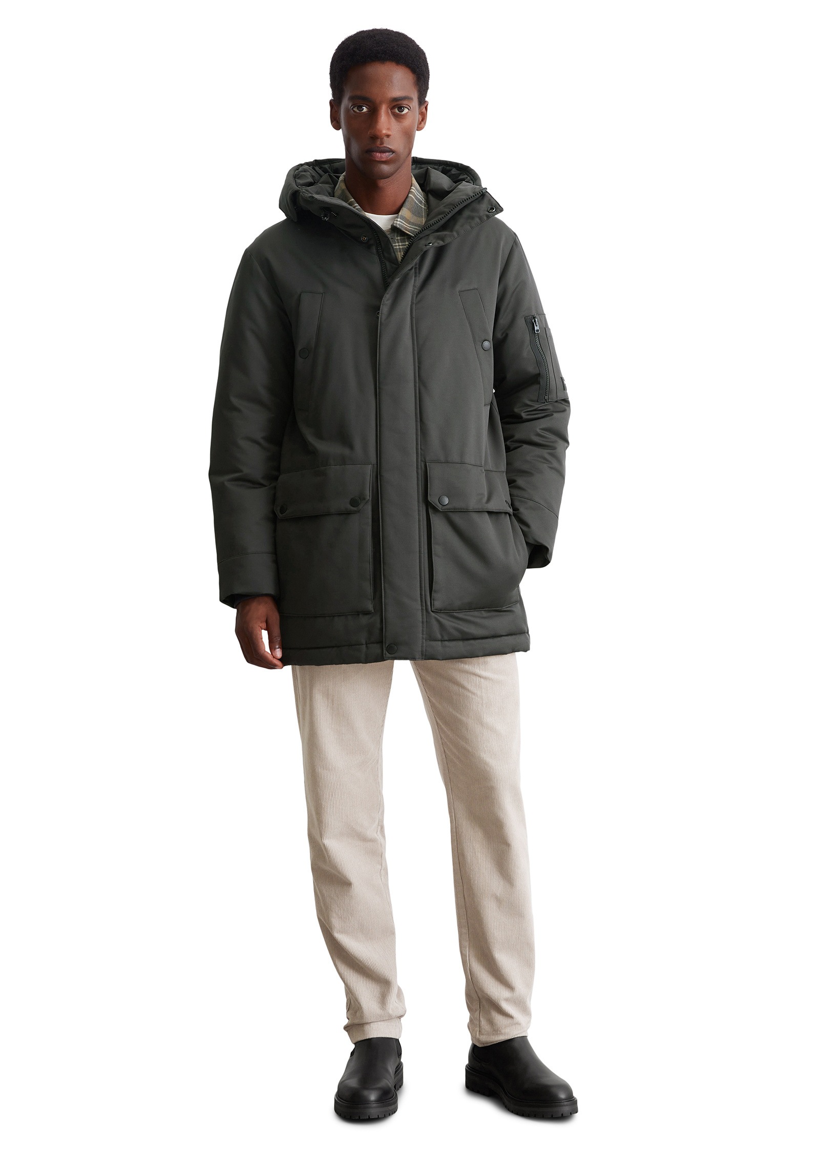 Marc O'Polo Outdoorjacke »aus wasserabweisendem Micro-Canvas«, mit Kapuze