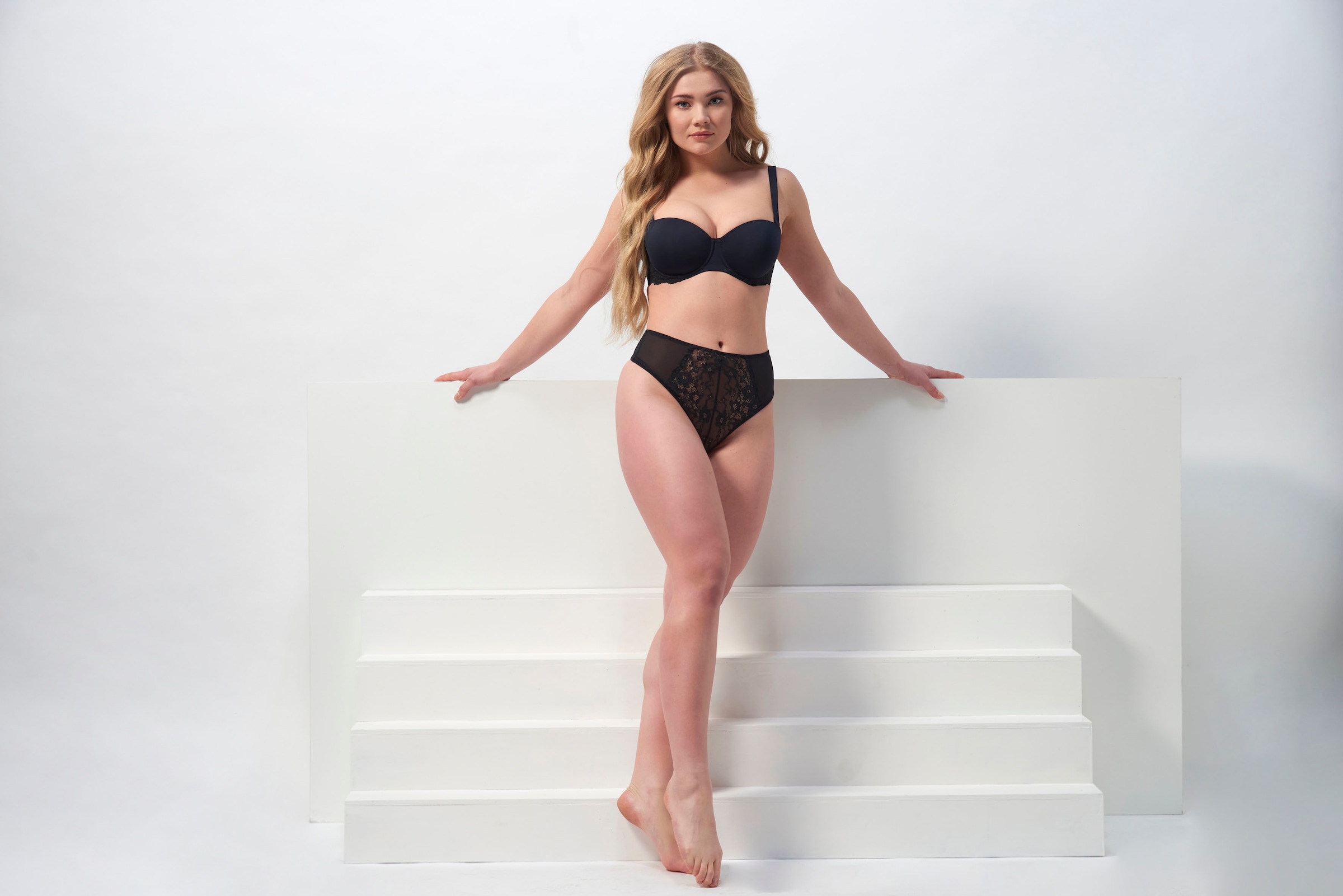 After Eden D-cup & up Panty »BO«, mit floraler Spitzenverzierung
