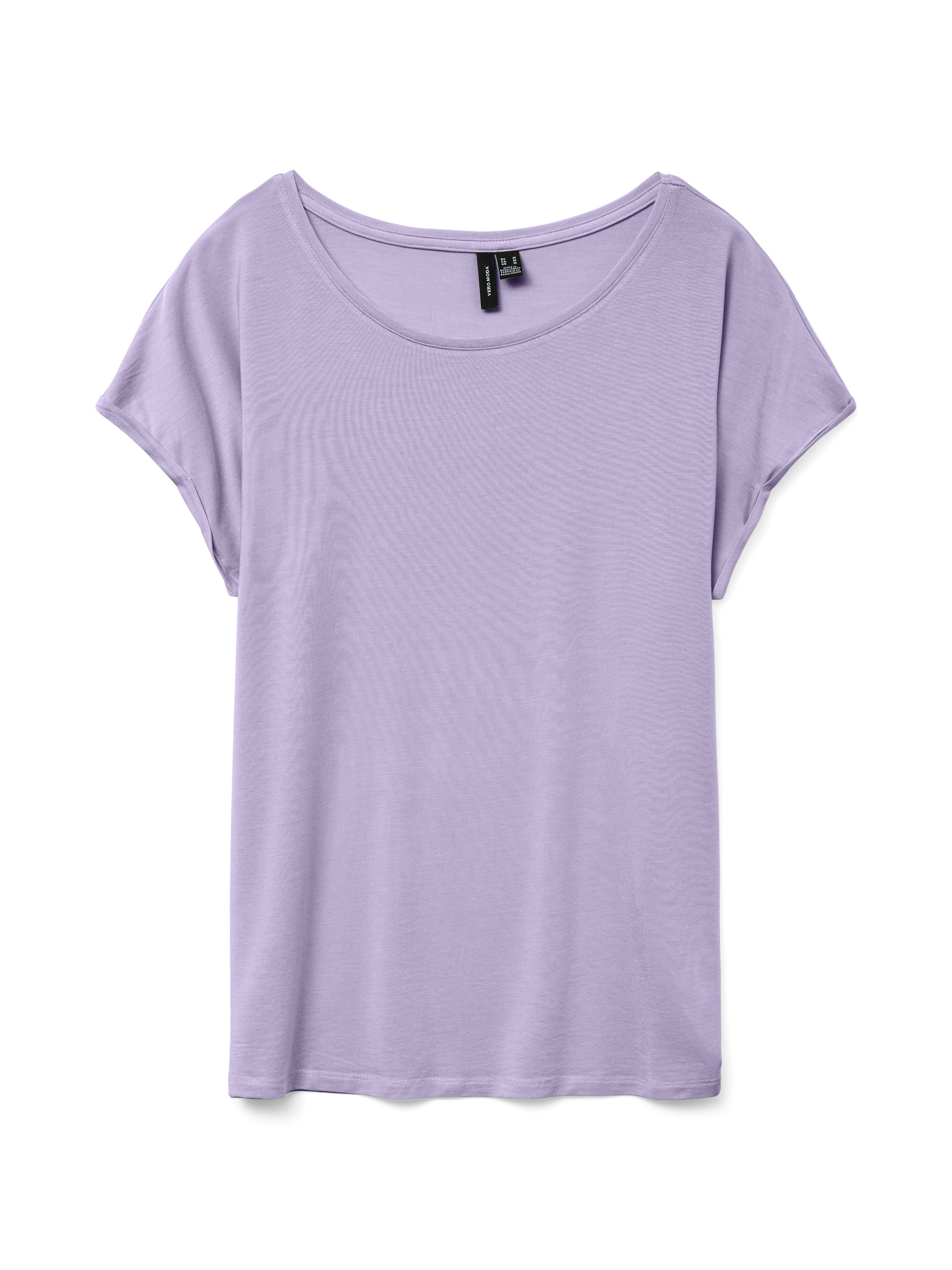 Vero Moda Rundhalsshirt "VMAVA PLAIN SS TOP GAJRS NOOS" Materialmix, regula günstig online kaufen