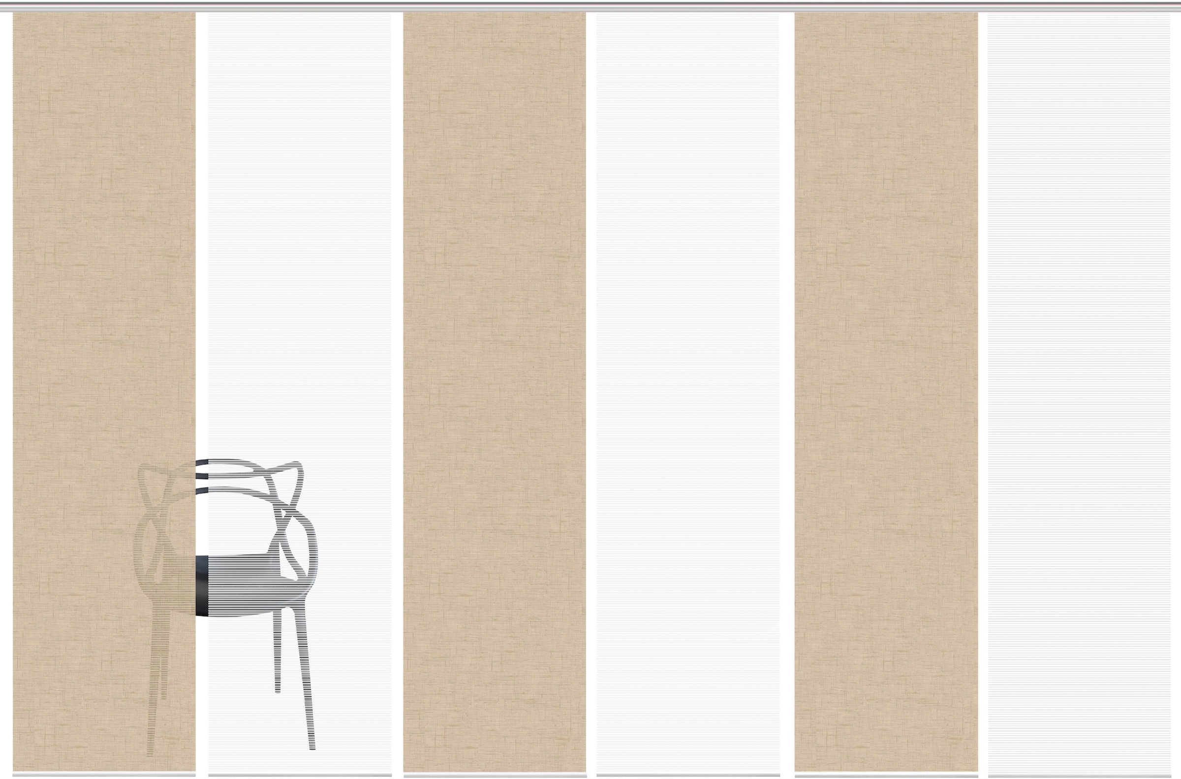 Vision S Schiebegardine »PIVE 6er SET« Paneelwagen 6 Stk. tlg. Schiebevorhang Digidruck 6er Set PIVE