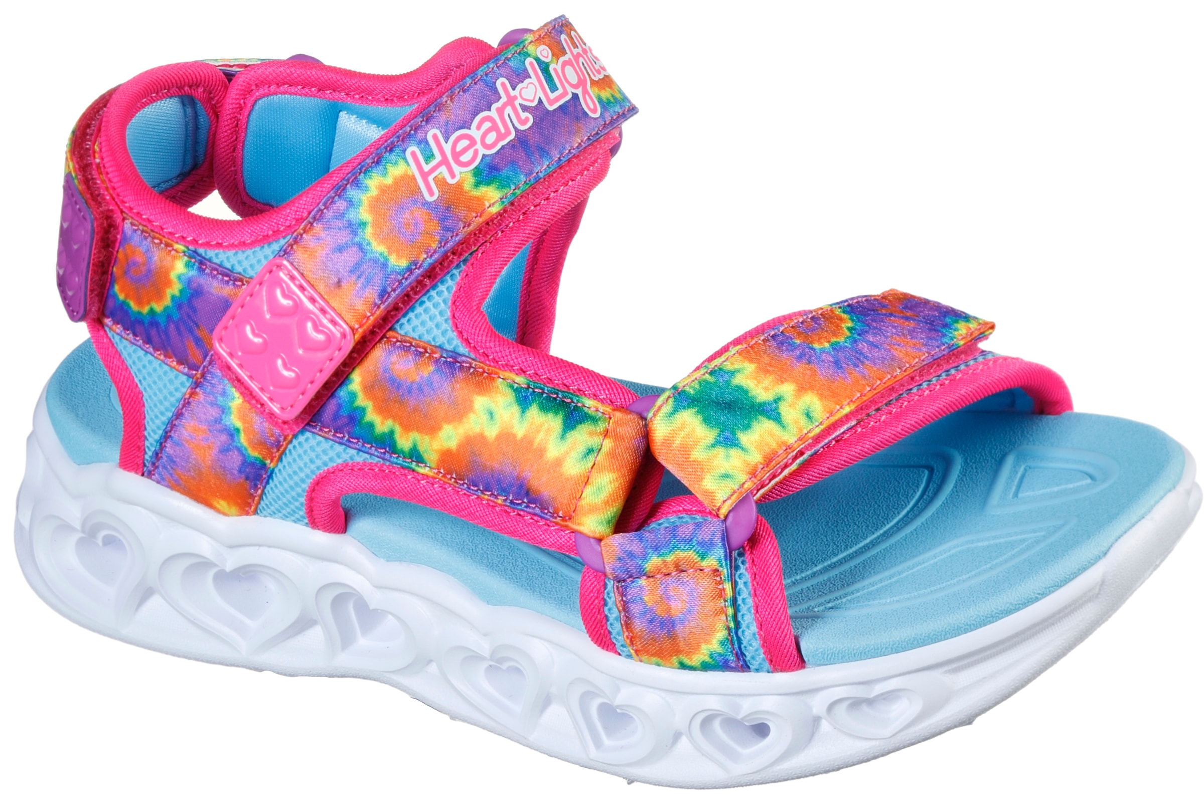 Skechers Kids Sandale »HEART LIGHTS SANDAL«, Sommerschuh, Klettschuh, Sandalette, mit Batik-Print