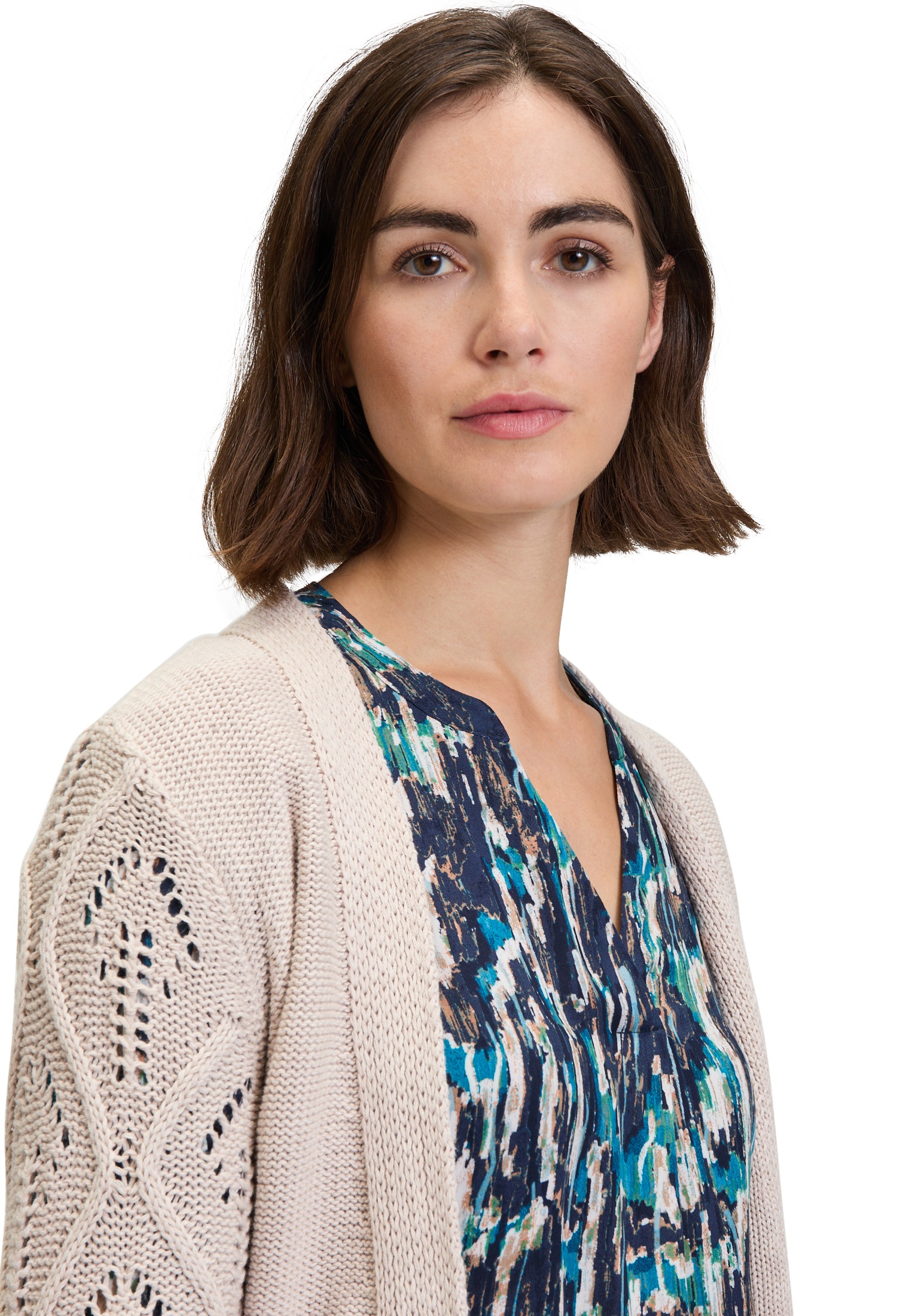 Betty&Co Strickjacke »Betty & Co Damen Grobstrickjacke ohne Verschluss«, Rippbündchen
