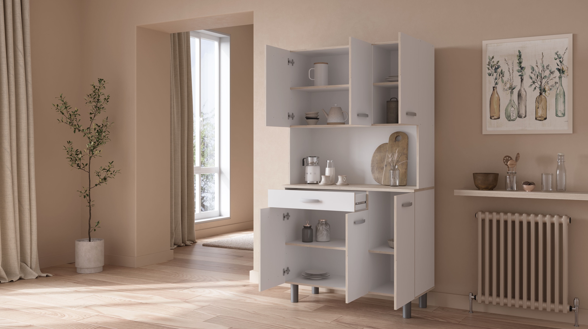 Demeyere GROUP Küchenbuffet »Pasta«, KUECHENBUFFET 6 TUERIG/1 SCHUBLADEN
