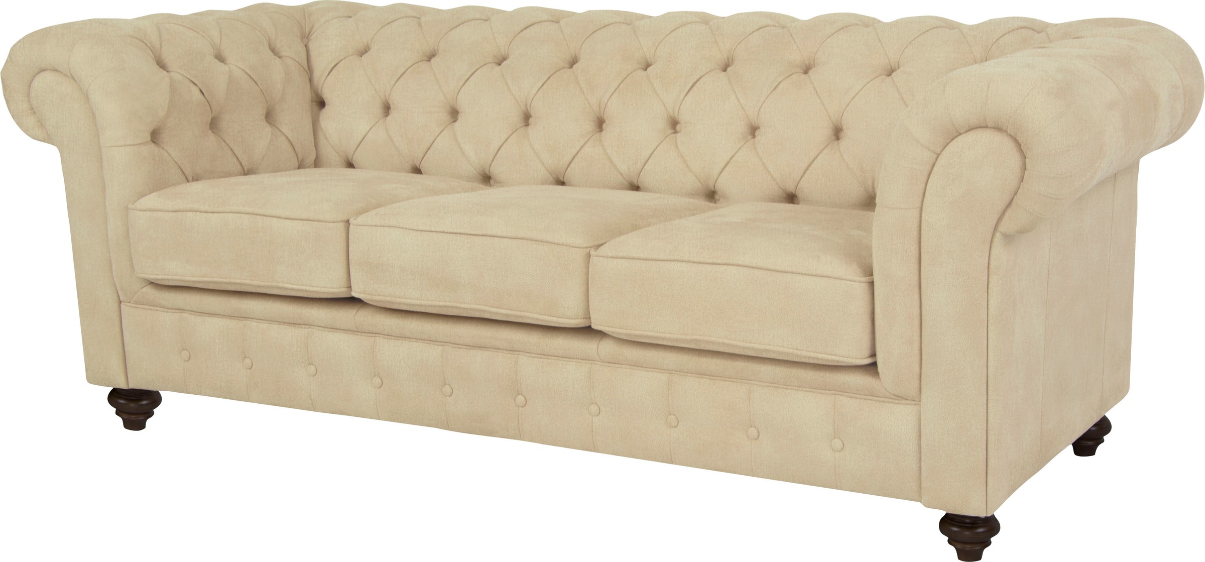 Home affaire Chesterfield-Sofa "Duc 3-Sitzer", hochwertige Knopfheftung im günstig online kaufen