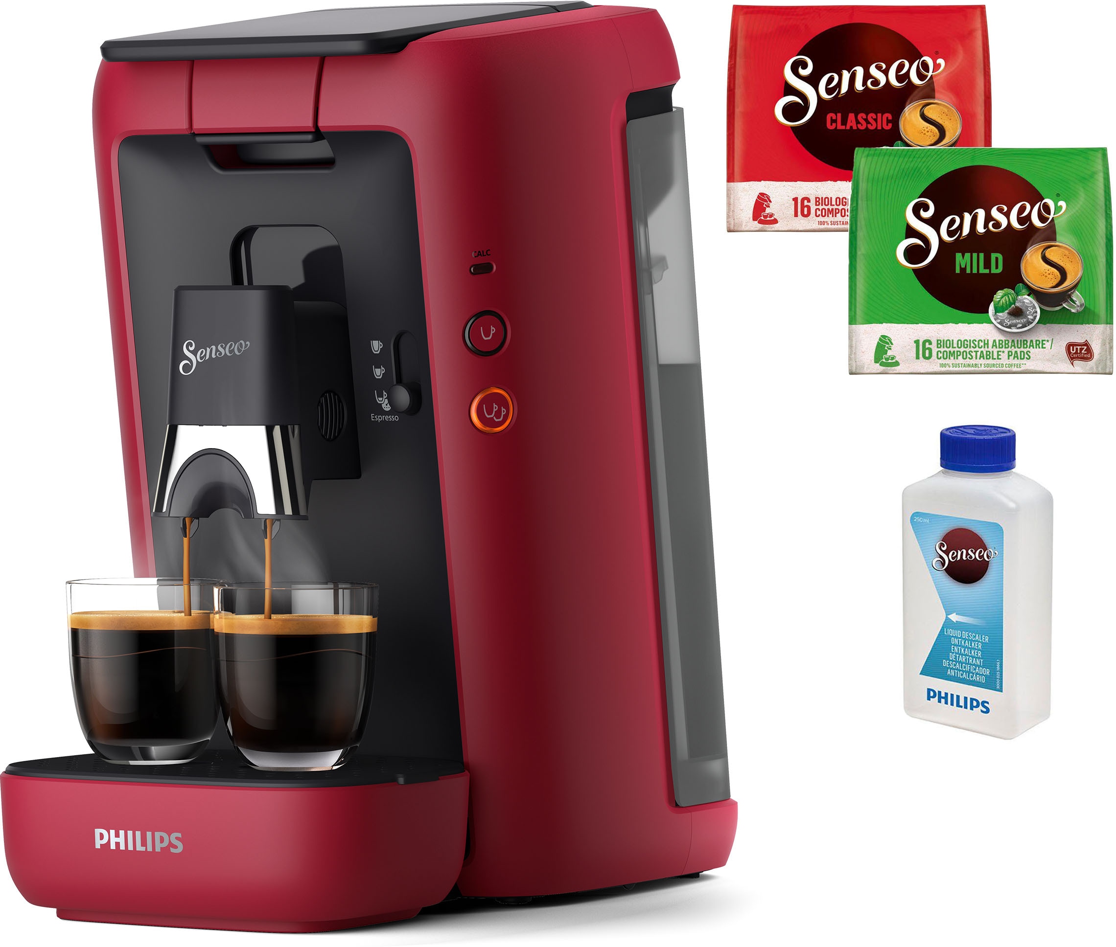 Philips Senseo Kaffeepadmaschine »Maestro CSA260/90, mit drei Kaffee-Einstellungen«, aus 80% rec. Plastik, Memo-Funktion, inkl. Gratis-Zugabe, Wert 14€ UVP