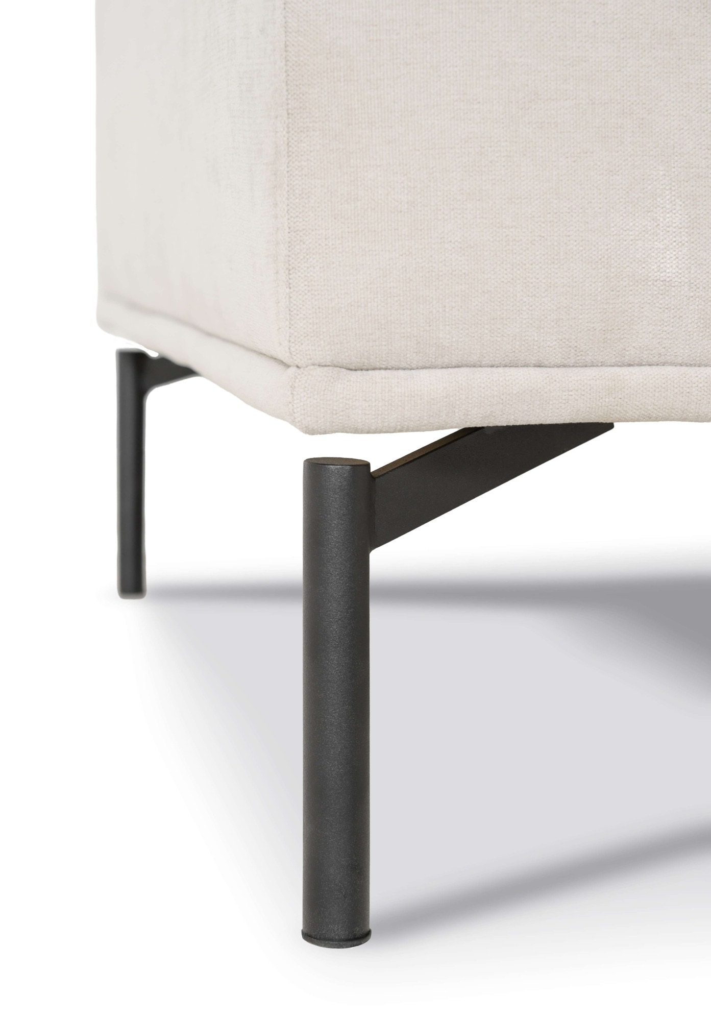 OTTO home Ecksofa »Nennor, weiches Chenille« Breite 278 cm, Wellenunterfederung, schwarze Metallfüße