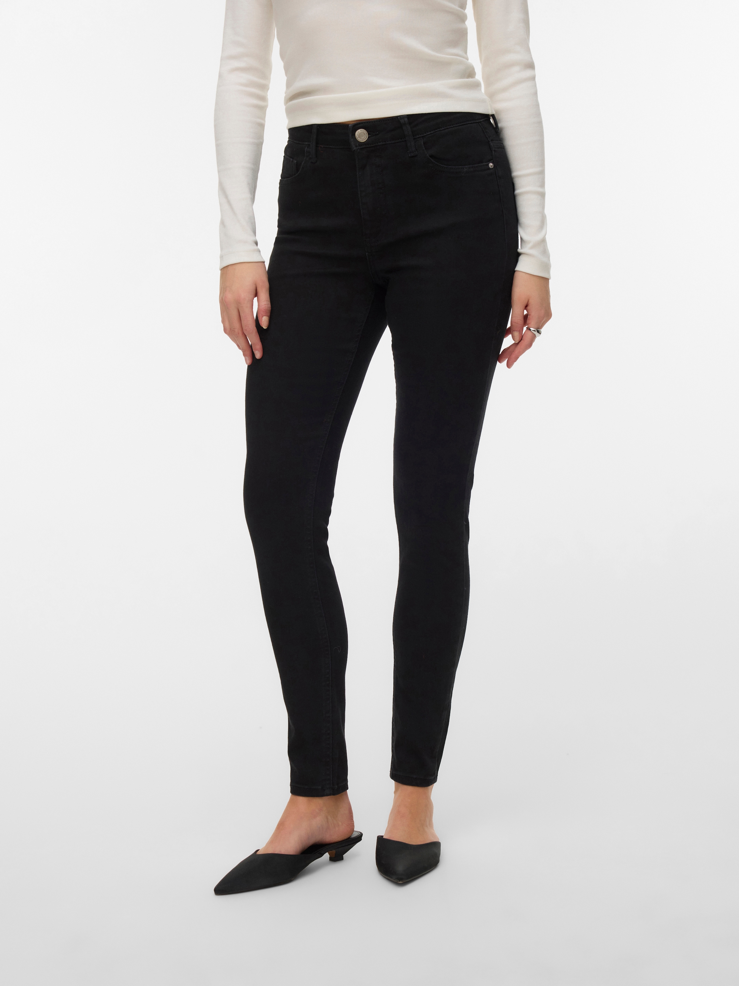 Vero Moda Skinny-fit-Jeans "VMPOLLY MR SKINNY JEANS RA135 NOOS" Baumwollmis günstig online kaufen