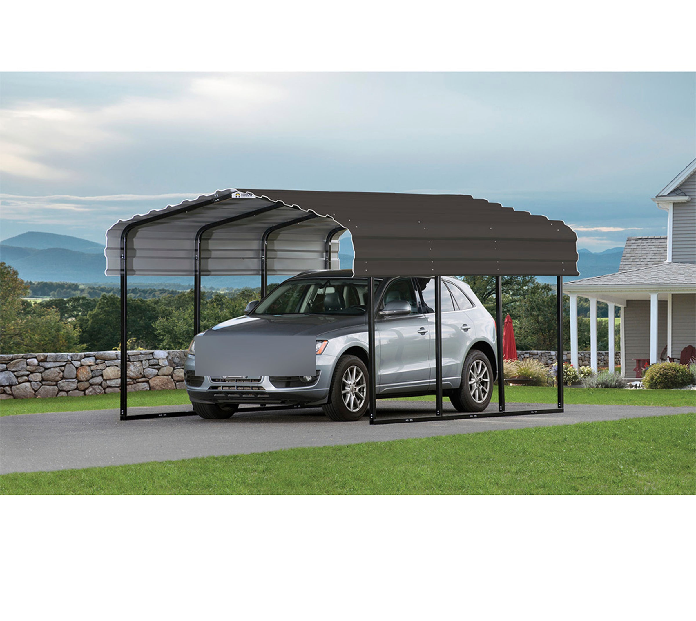 ShelterLogic Einzelcarport »Venedig«, 300 cm, Schwarz, aus Stahl, Schneelast bis zu 160 kg/m²