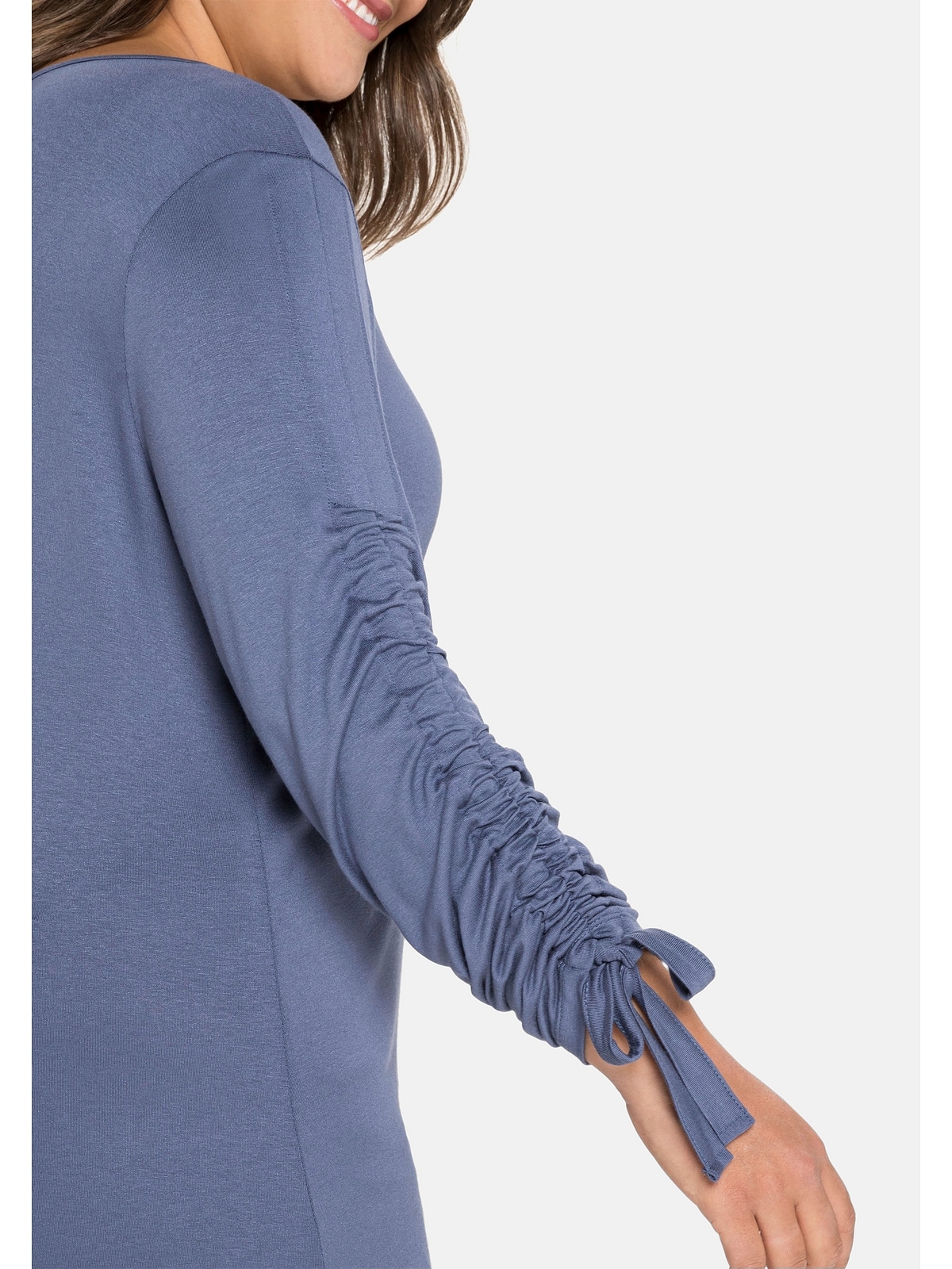 Sheego Longshirt »Große Größen«, mit Raffung am Ärmel, weicher Jersey für  kaufen | BAUR