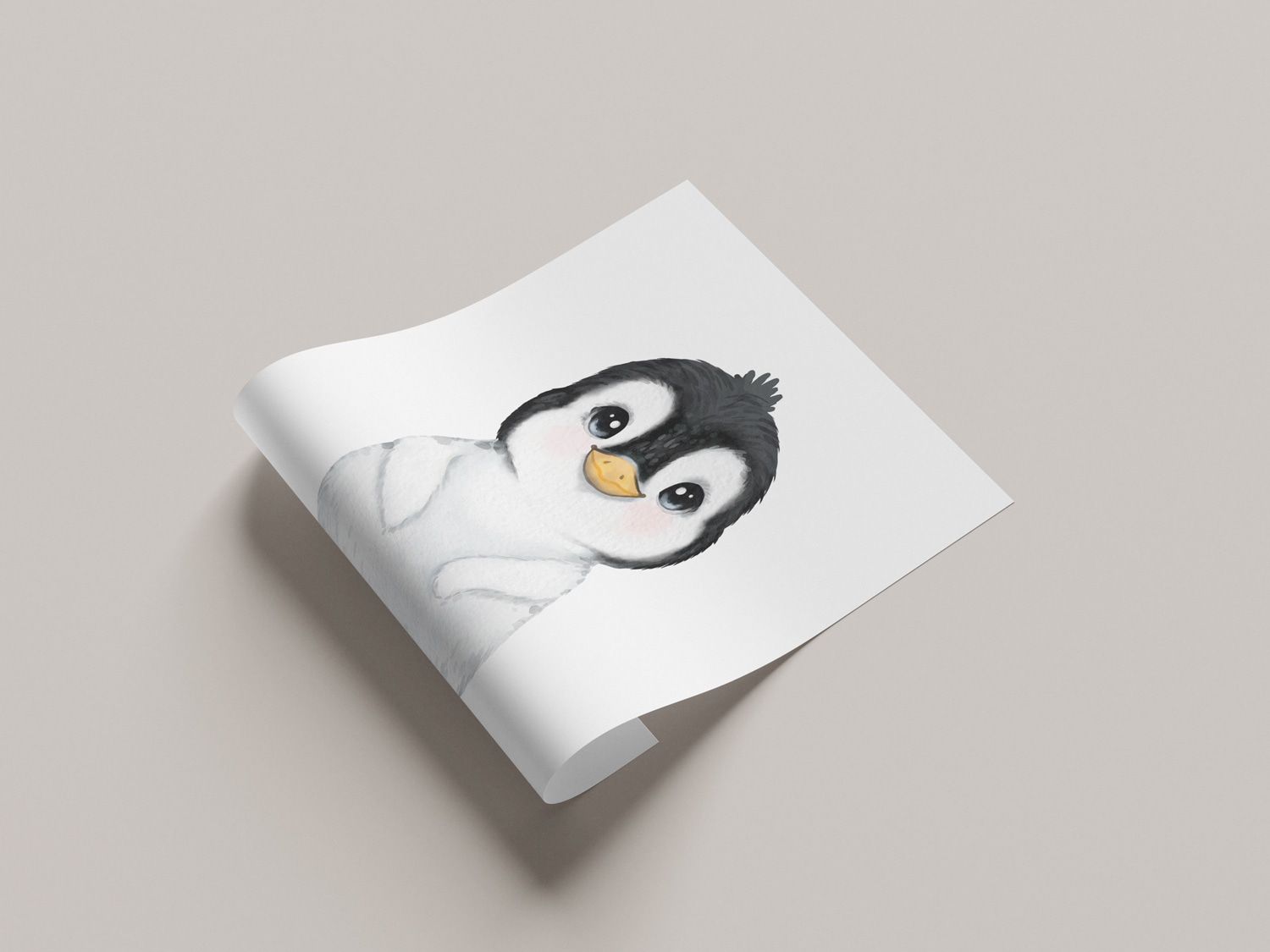 Lüttenhütt Bild mit Rahmen »oder Poster, Süßer Pinguin«, Fantasy-Pinguine-Tiere, (1 St.), HD Premium Druck