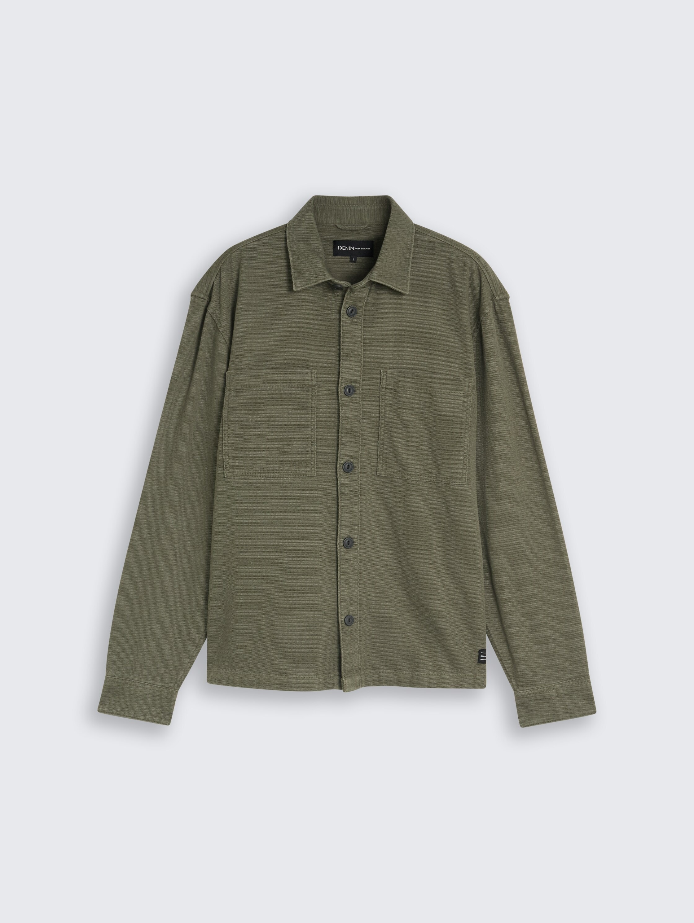 TOM TAILOR Denim Langarmshirt Denim mit Knopfleiste und Hemdkragen