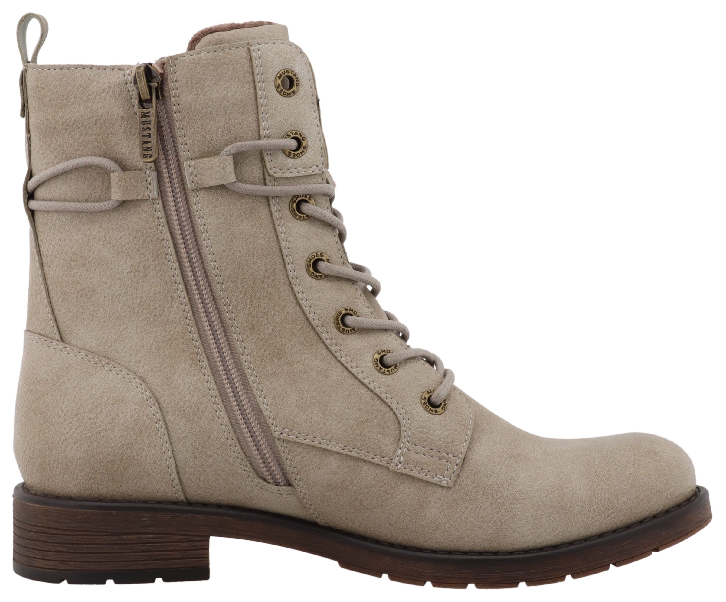 Mustang Shoes Winterstiefelette »Elfi«, Winterstiefel mit Reißverschluss und markanter Schnürung