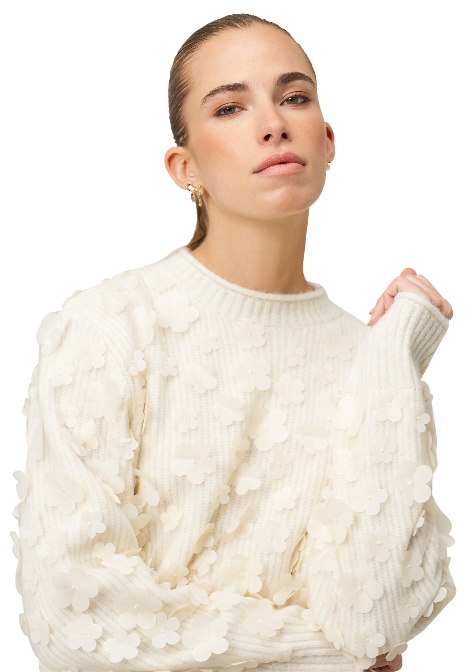 Zero Strickpullover »Damen mit 3 D Blüten« 1 tlg. weiteres Detail