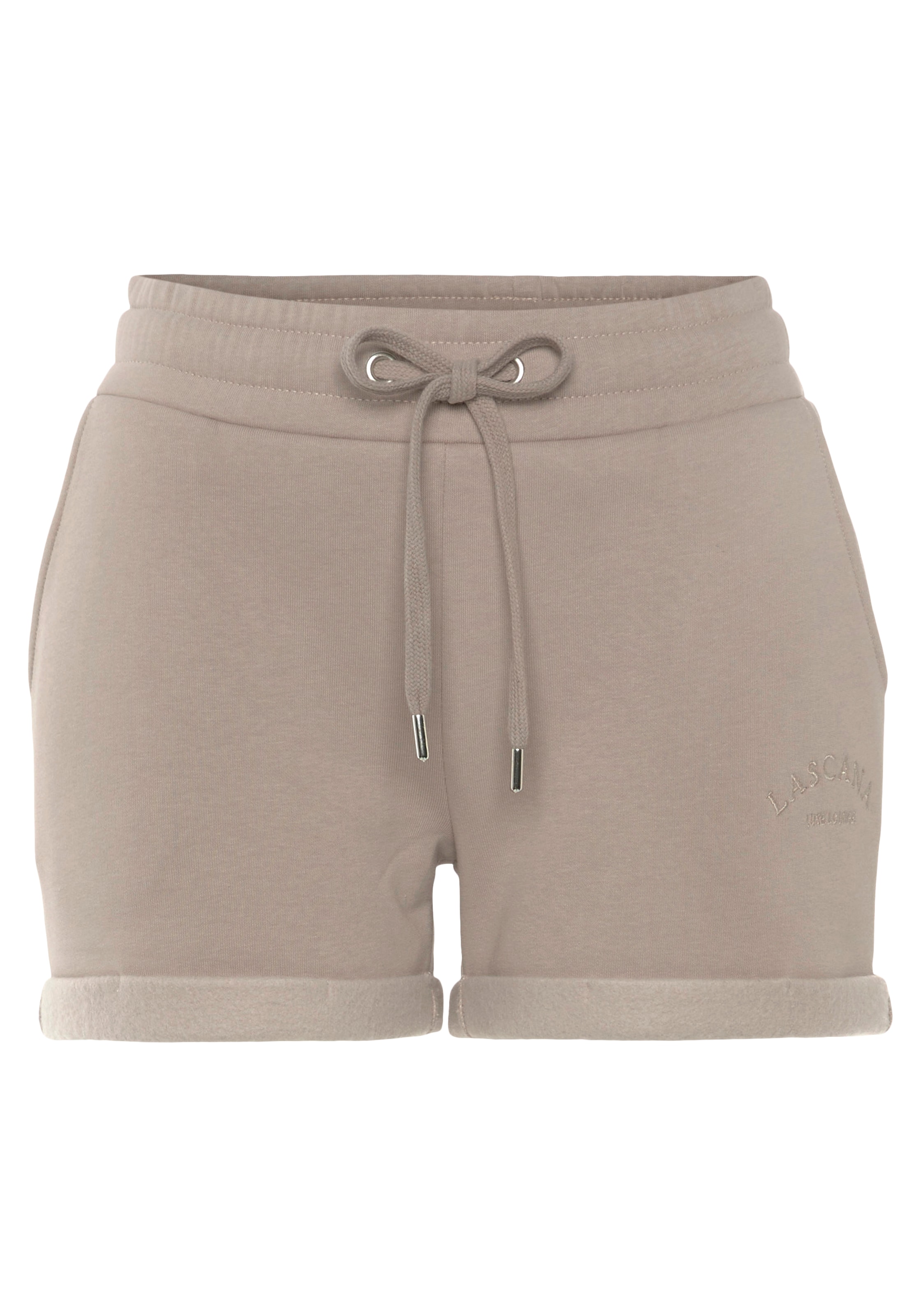 LASCANA Relaxshorts "-Sweatshorts -Kurze Hose", mit seitlichen Taschen und Logostickerei, Loungewear, Loungeanzug