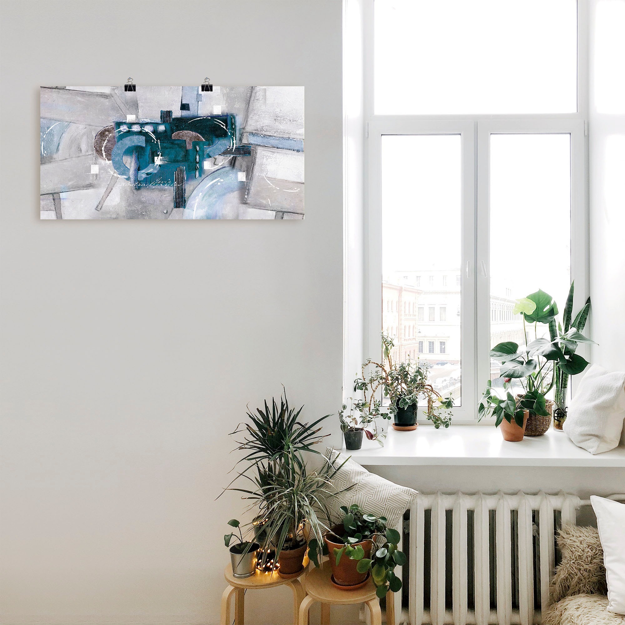 Artland "Abstrakte blaue Kreise" Gegenstandslos 1 Stk. tlg. als Alubild, Le günstig online kaufen