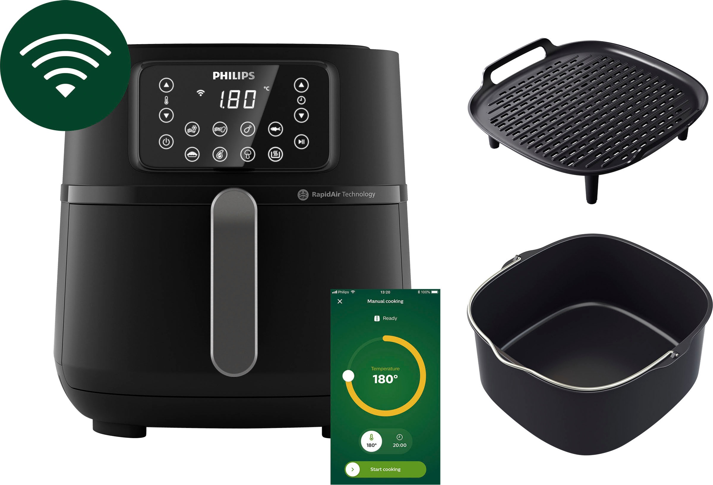 Philips Heißluftfritteuse »Airfryer XXL HD9285/96«, 2000 W, WiFi Konnektivität und... kaufen