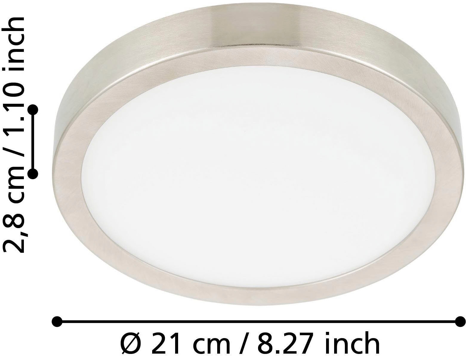 EGLO Aufbauleuchte »Fueva 5 Deckenleuchte, Stahl und Kunststoff, Wohnzimmerlampe, Lampe« LED-Modul 1 Stk. Warmweiß Aufbauleuchte, Deckenlampe in Nickel-Matt, Weiß, LED Aufbaulampe