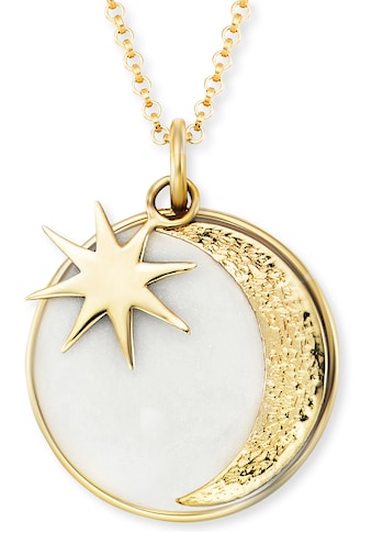 Kette mit Anhänger »SONNE, MOND und STERN GOLD, ERN-MOON-PE-G«, mit Emaille