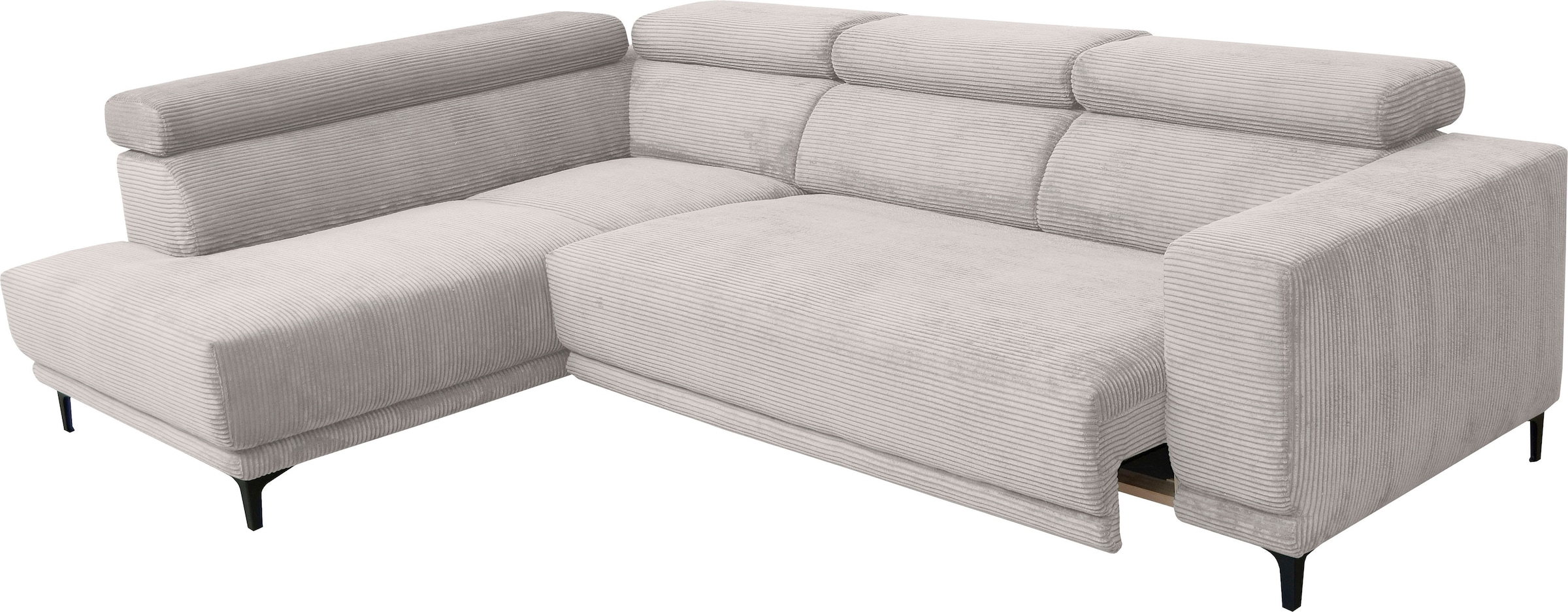 alina Ecksofa »Hikari«, wahlweise mit Sitzvorzug, in modernem Cordstoff, Breite 276 cm