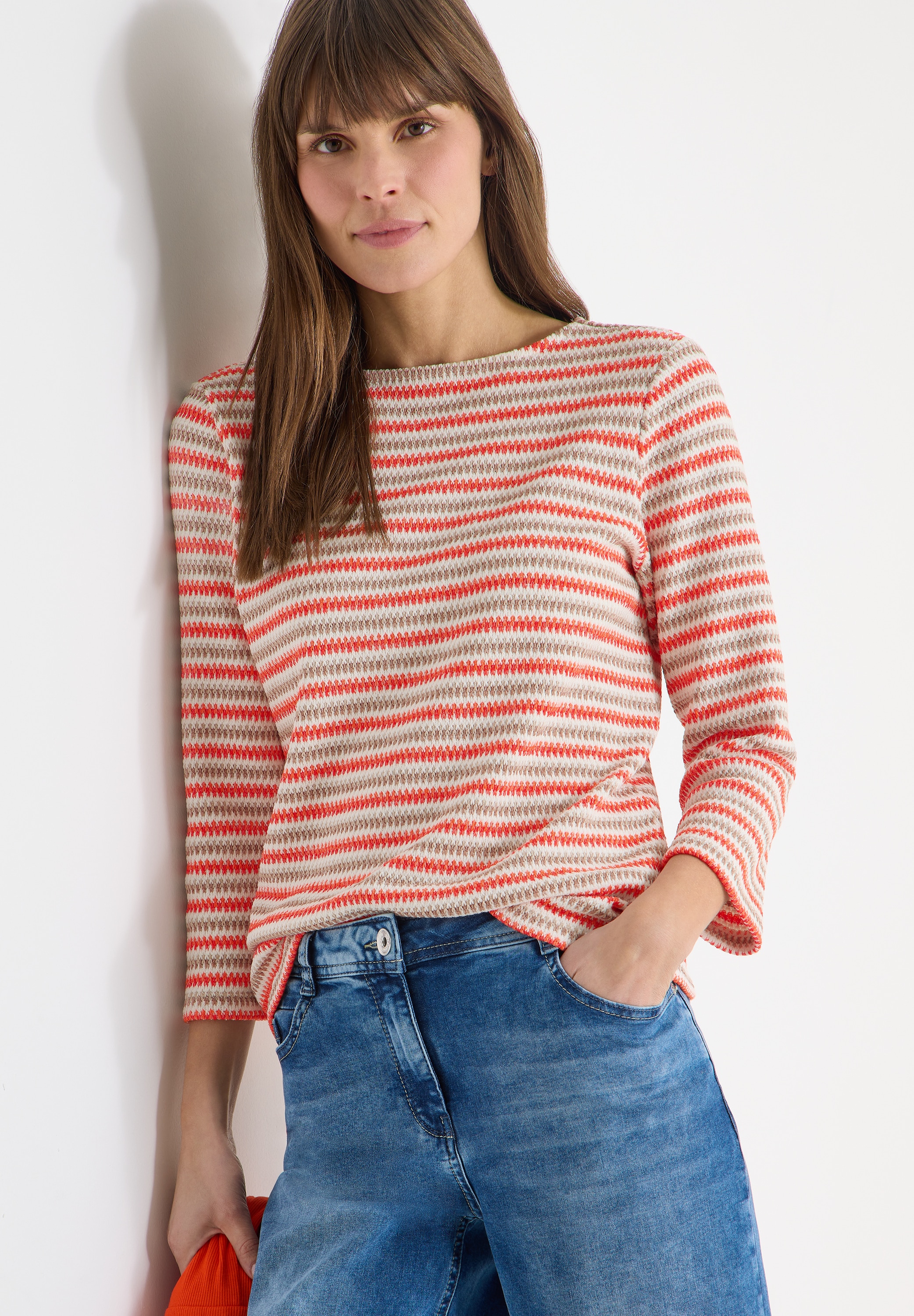 Cecil 3/4 Arm-Pullover mit Multicolor-Streifen