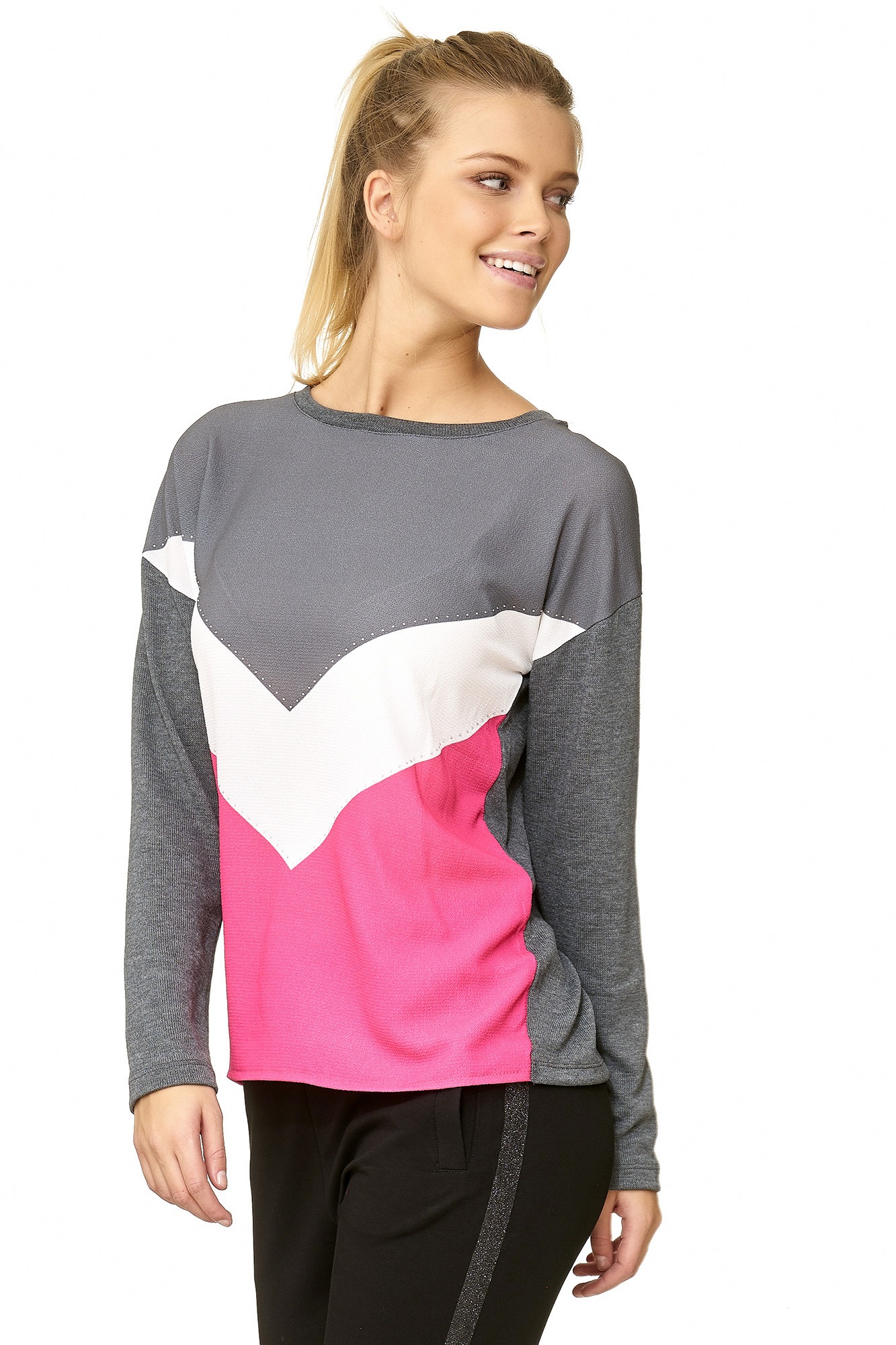 Decay Langarmshirt, mit V-Streifen 3614005