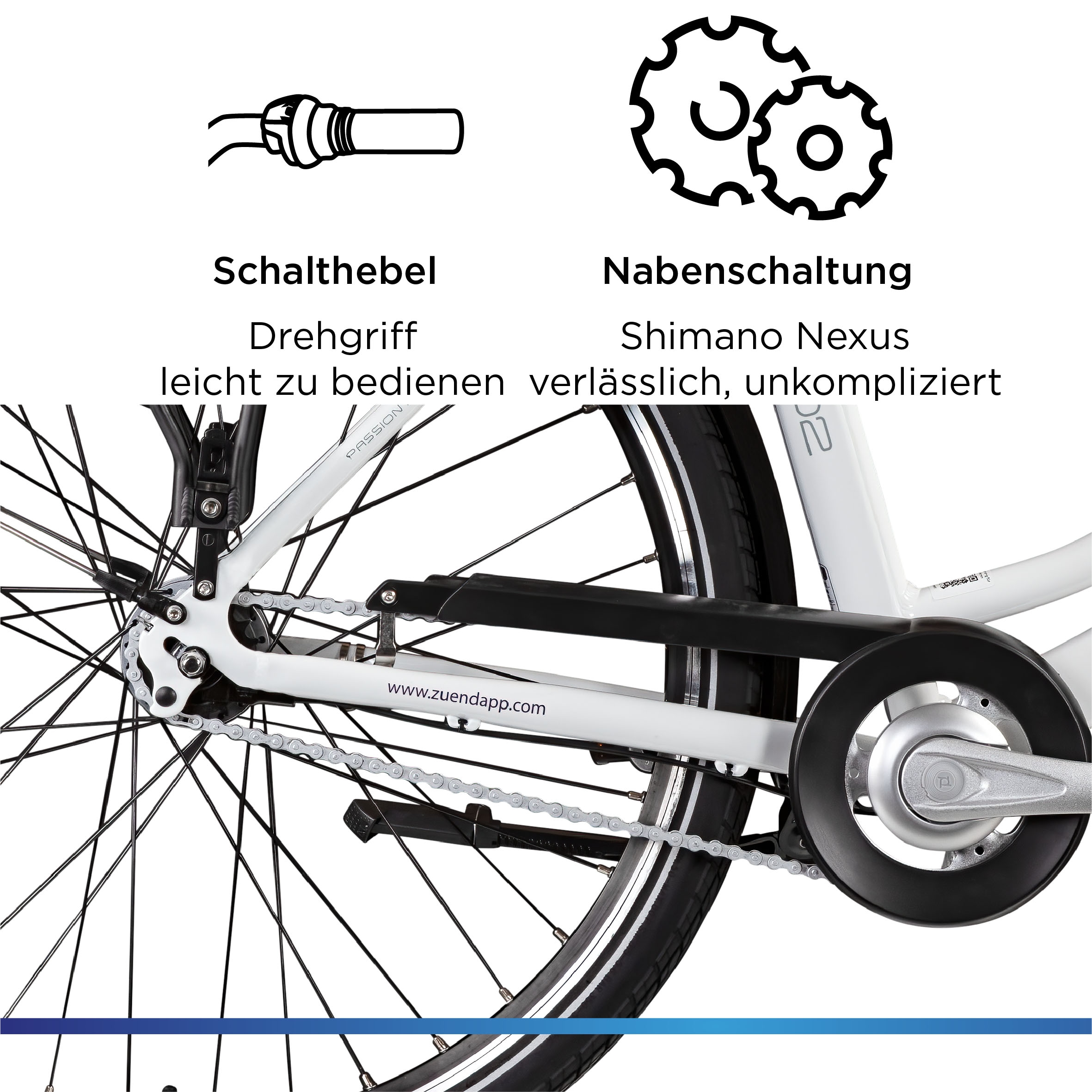 Zündapp E-Bike »Z502«, 7 Gang, Frontmotor 250 W