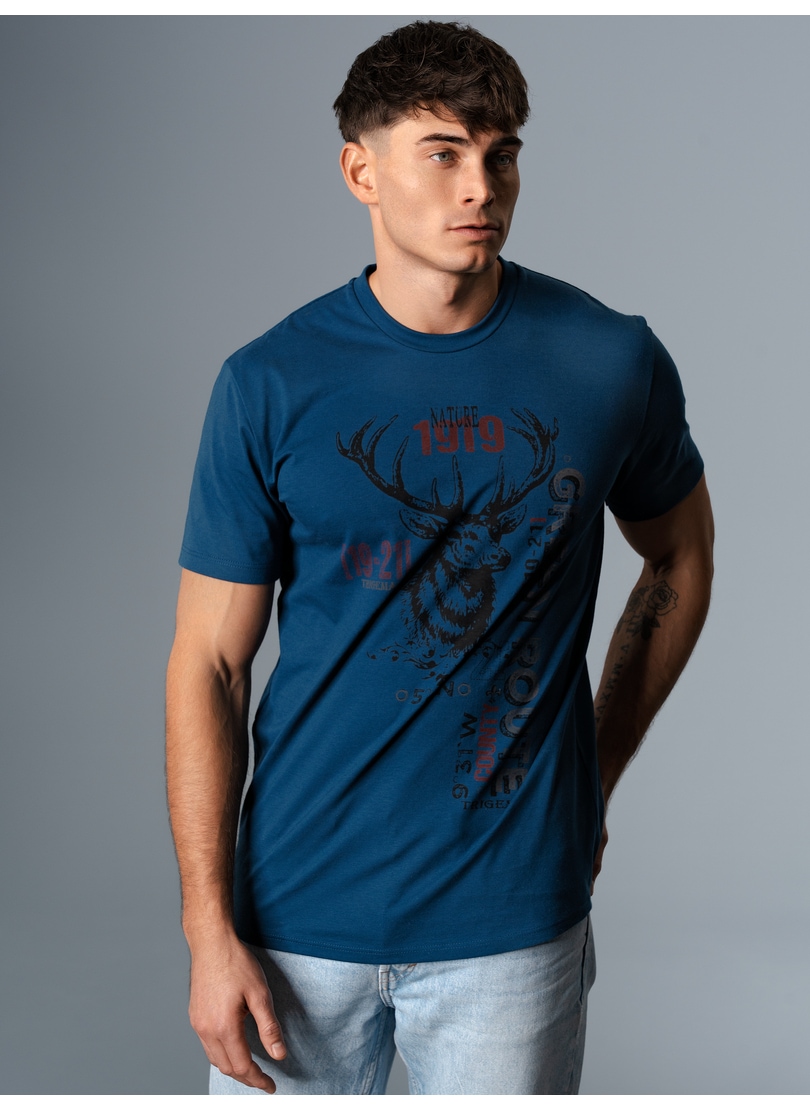 Trigema T-Shirt »TRIGEMA T-Shirt in Öko-Qualität mit Hirsch-Motiv«, (1 tlg.)