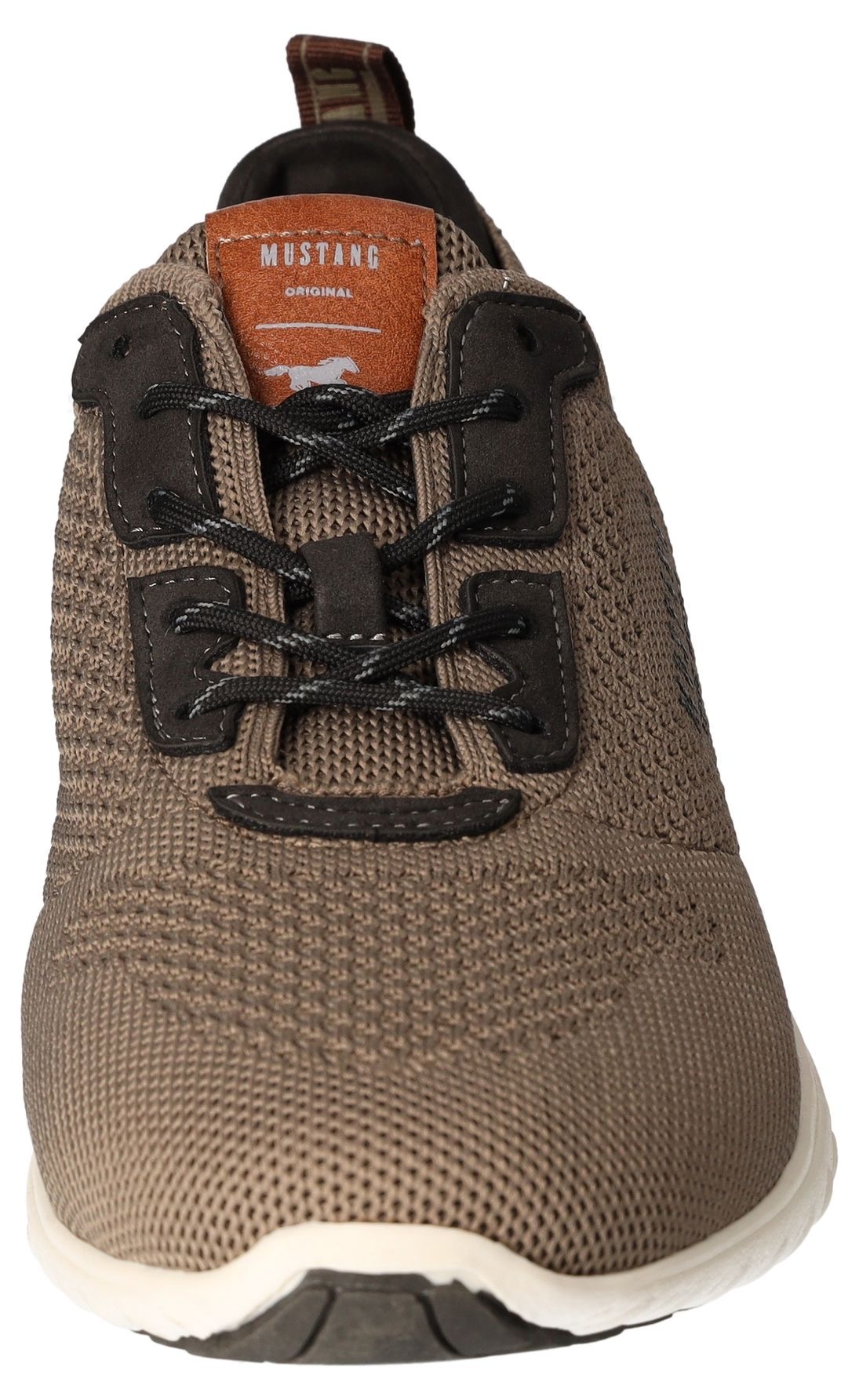 Slip-On Sneaker MUSTANG SHOES, Herren, Gr. 41, taupe, kaffee, Lederimitat, Textil, kontrastfarbene Details, Schuhe, Slipper, Freizeitschuh mit heller Laufsohle 3