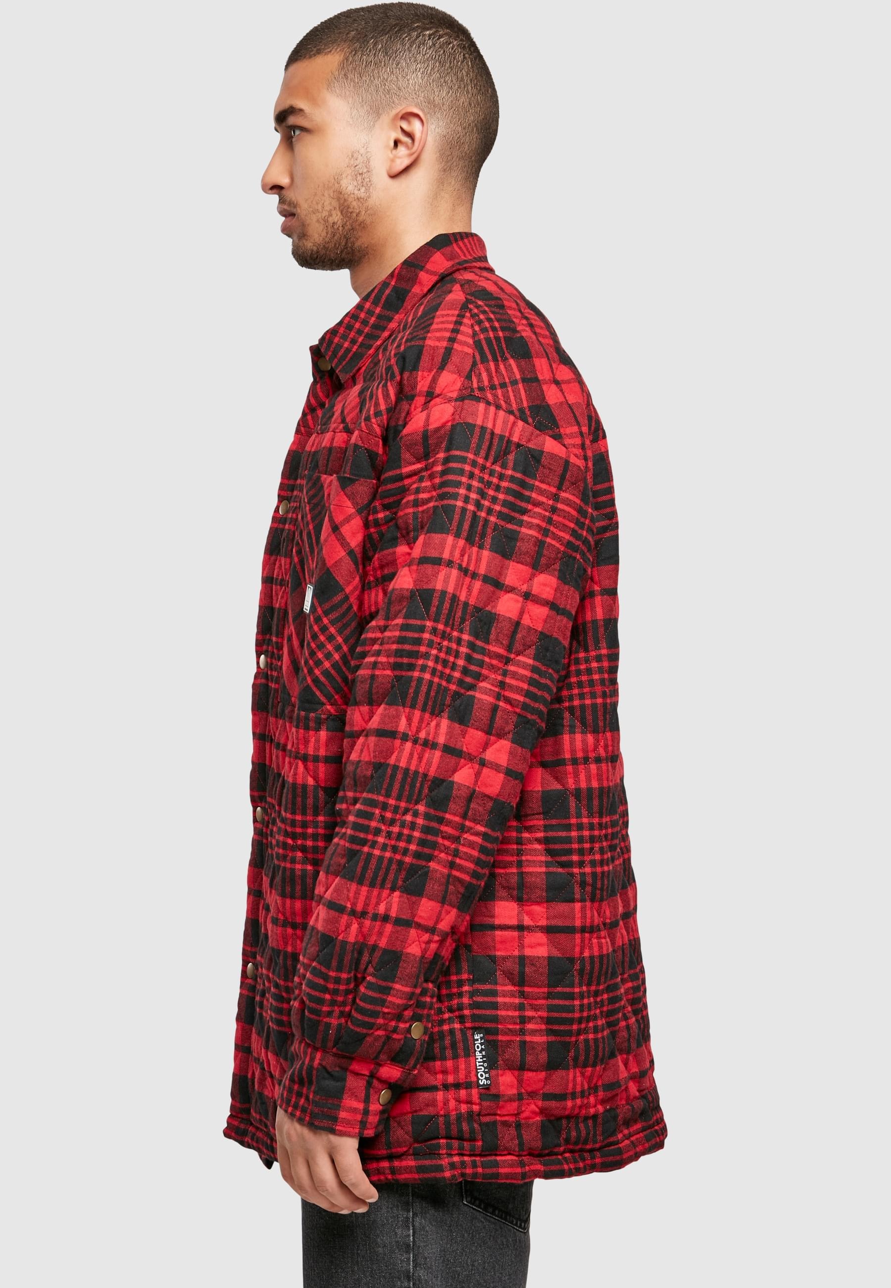 Southpole Langarmhemd »Southpole Herren Southpole Flannel Quitted Shirt Jacket«, (1 tlg.)