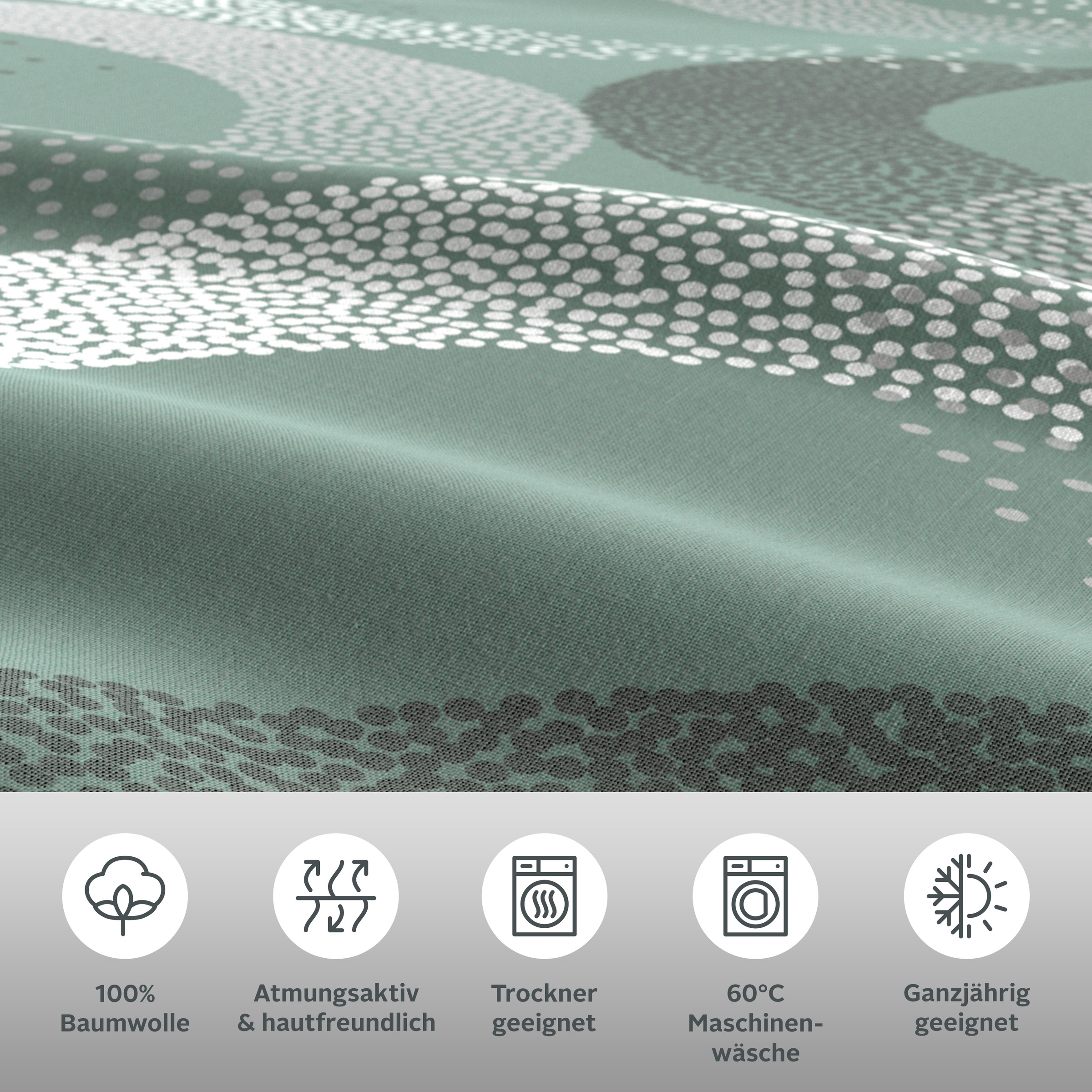 Thumbnail - OTTO home Bettwäsche "Balisa" 2 Stk. tlg. ab Größe 135x200 cm, aus 100% Baumwolle, Bettwäsche mit Kreisen