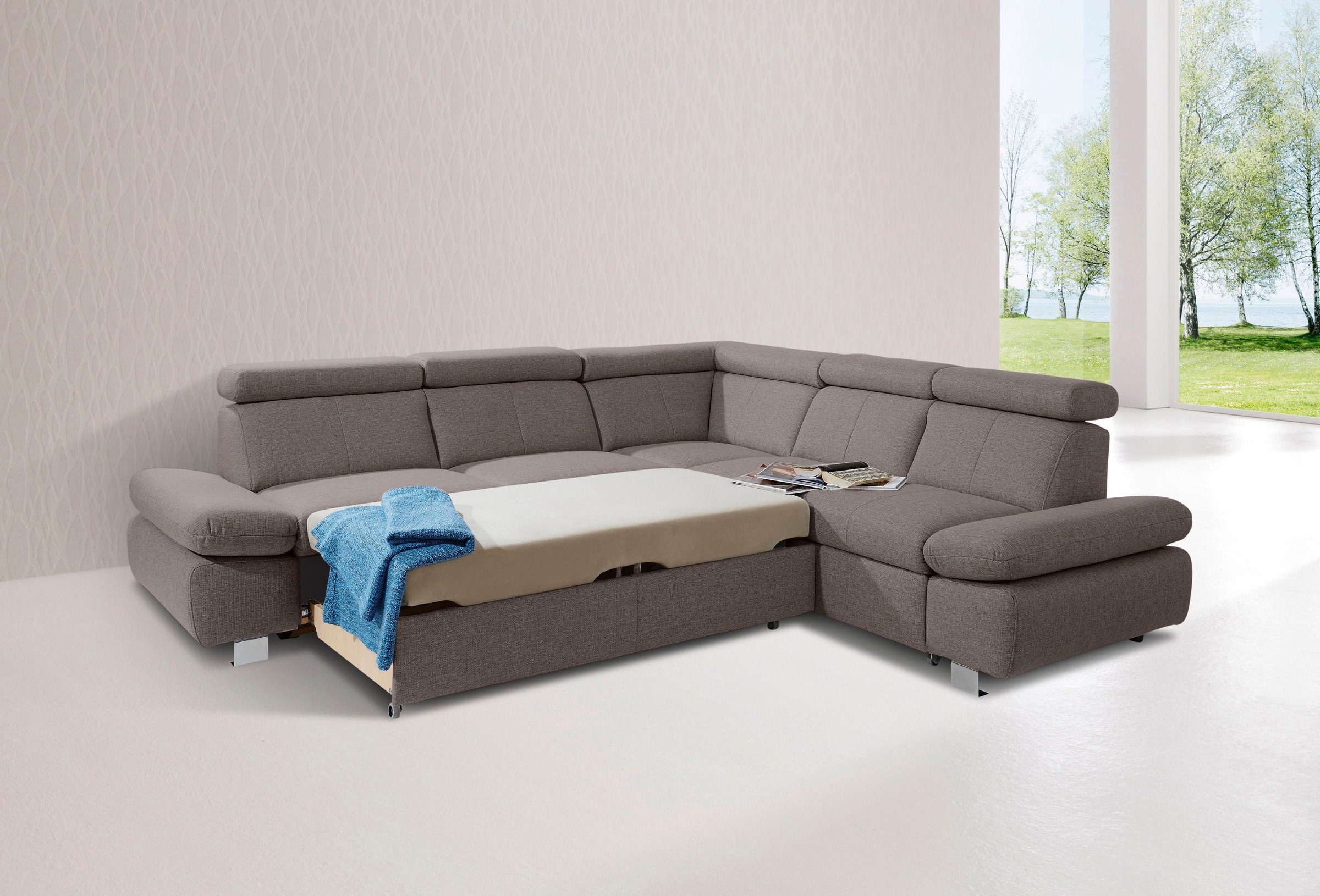 exxpo - sofa fashion Ecksofa "Happy, bequem, tolle Detailverarbeitung, zeit günstig online kaufen